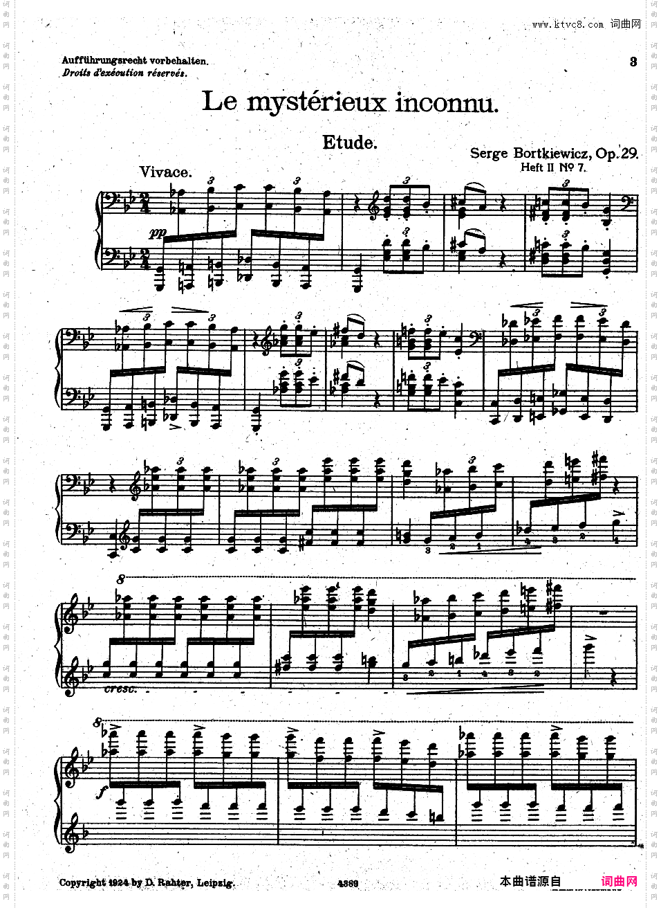 12首新练习曲 Twelve Etudes Nouvelles Op·29Bortkiewicz op29 12 E?tudes Nouvelles Book 2