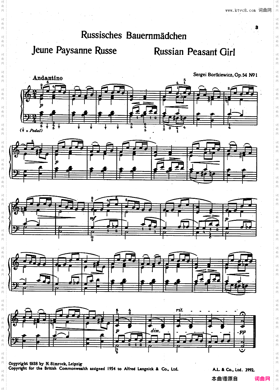 9首简易小品“玩偶” Marionettes Op·54