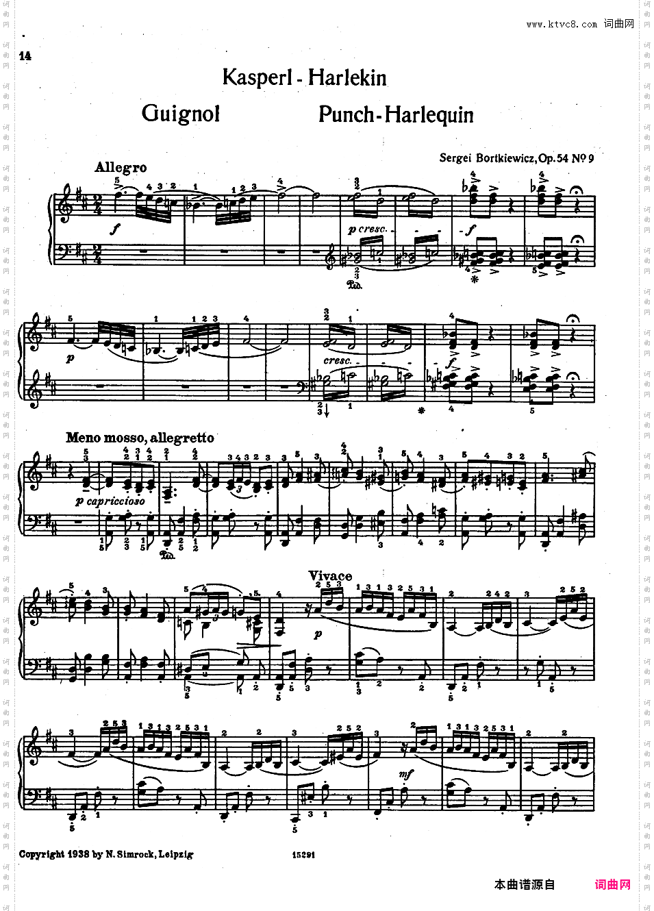 9首简易小品“玩偶” Marionettes Op·54