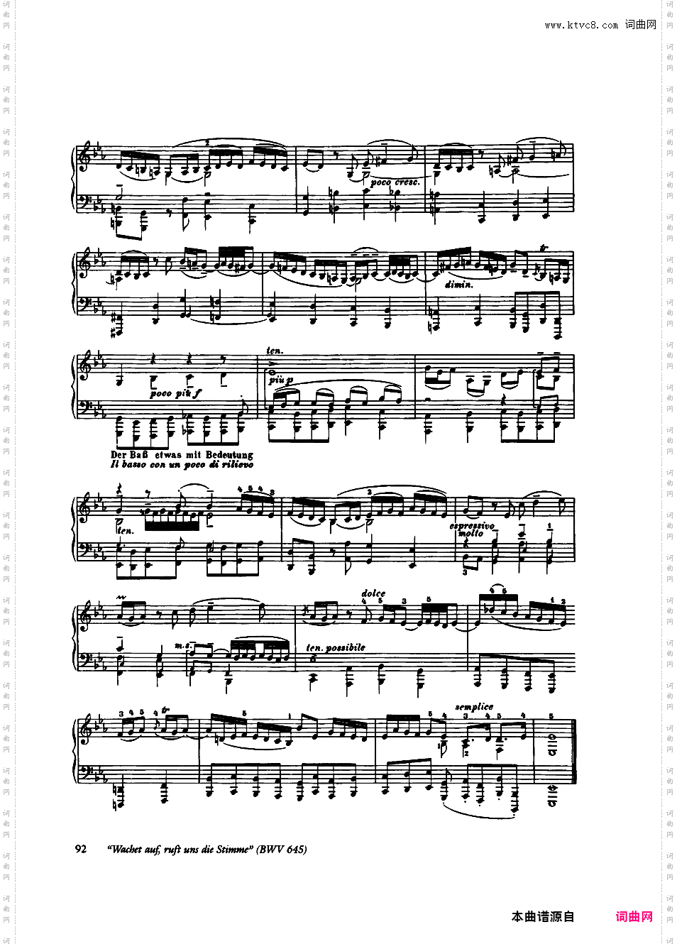 ------改编巴赫作品集------Bach-Busoni Ten Chorale Preludes ed· Dover