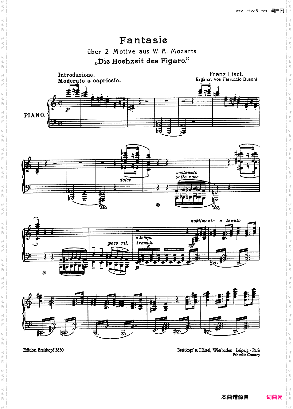 ------改编莫扎特作品集------Mozart-Liszt-Busoni Fantasy on the Marriage of Figaro