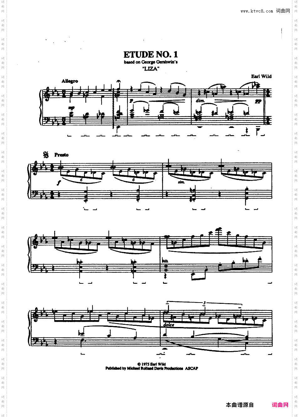 改编格什温练习曲 Gershwin Etudes - 根据七首歌曲改编