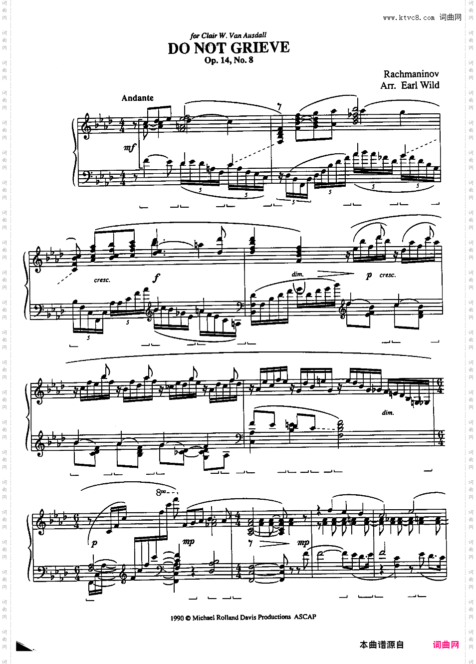 改编拉赫玛尼诺夫作品集wild rachmaninoffwild_rachmaninoff op14 no08-grieve
