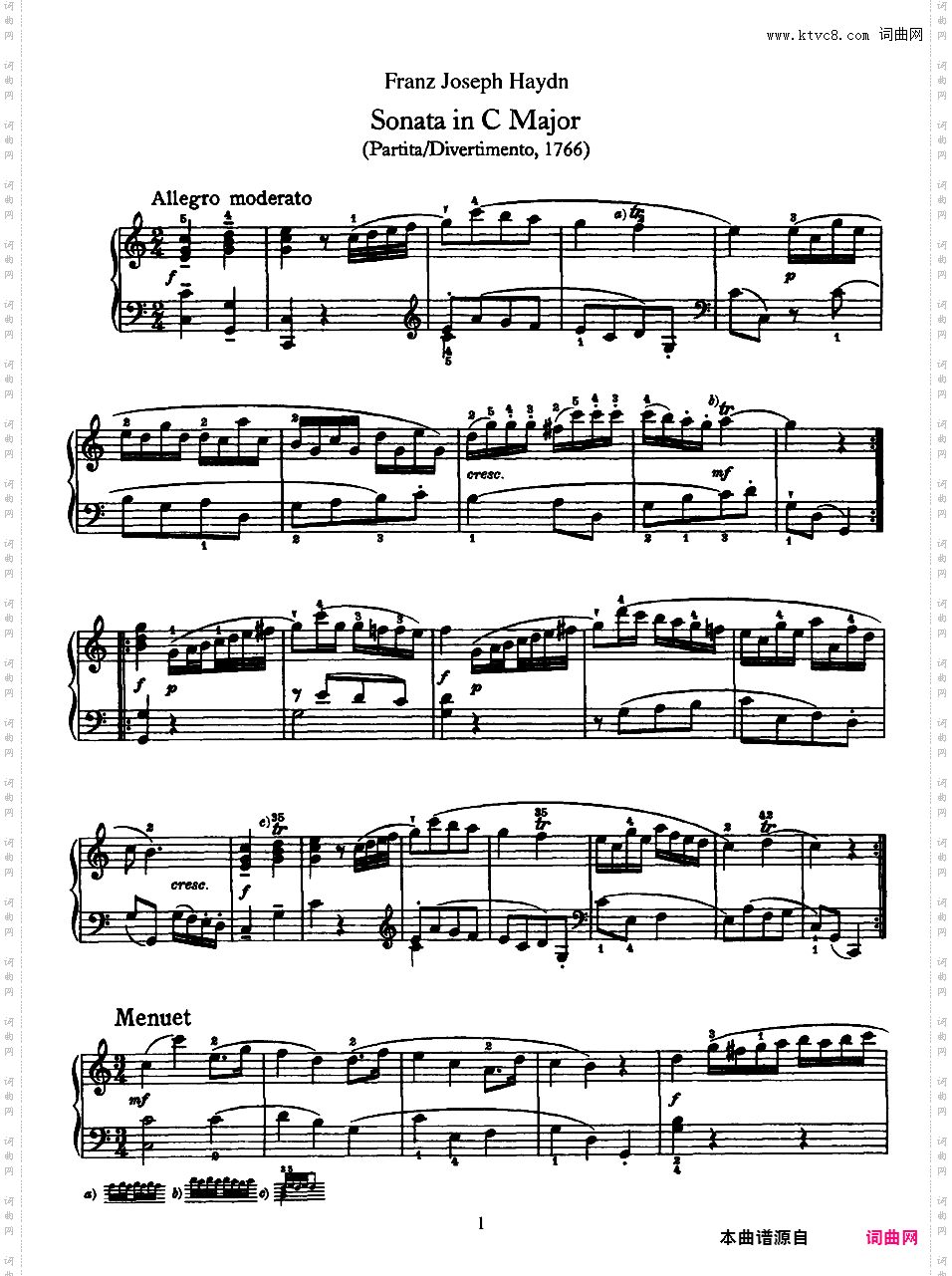 52首钢琴奏鸣曲 52 Piano SonatasPiano Sonata No 7 in C_NoRestriction