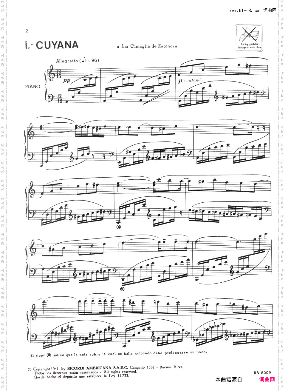 3首小品 Tres Piezas Op·6Ginastera 1941 Three Piezas