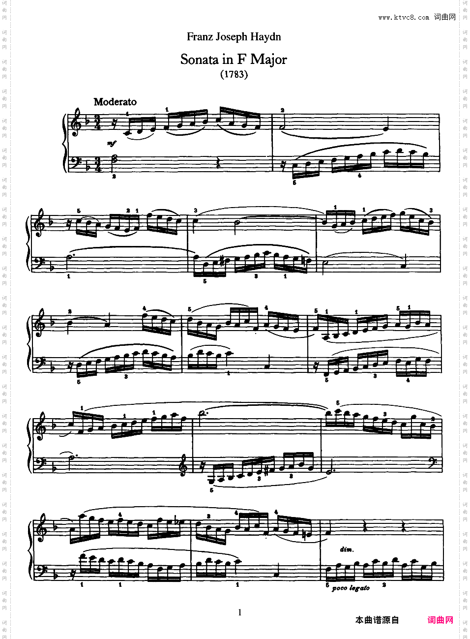 52首钢琴奏鸣曲 52 Piano SonatasPiano Sonata No 47 in F_NoRestriction