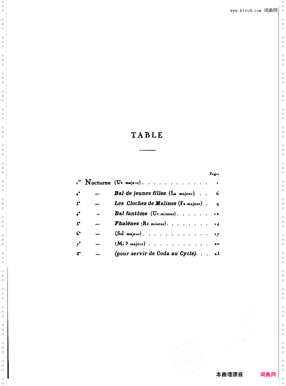 八首夜曲Eight NocturnesPoulenc Nocturne 1