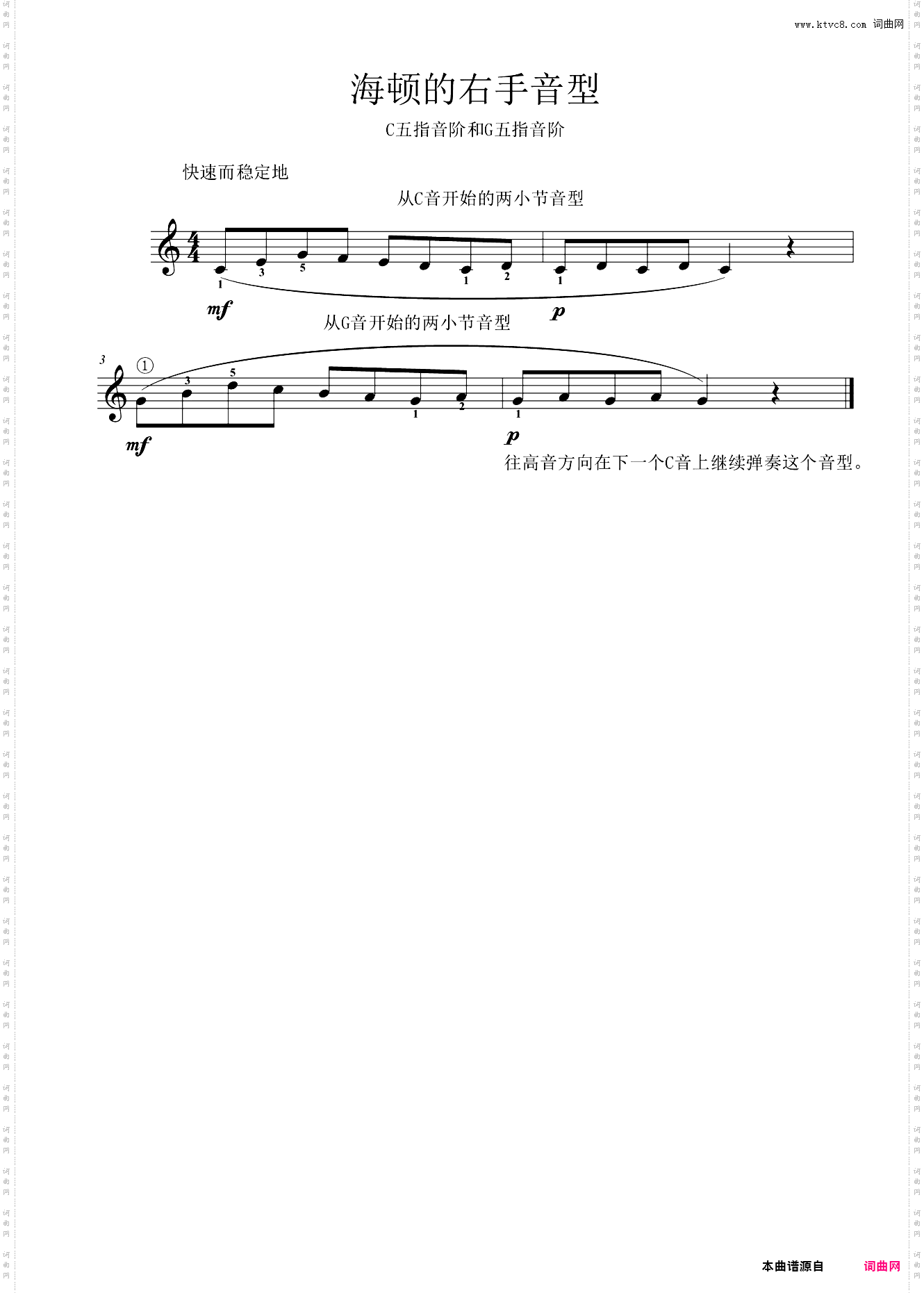 海顿的右手音型