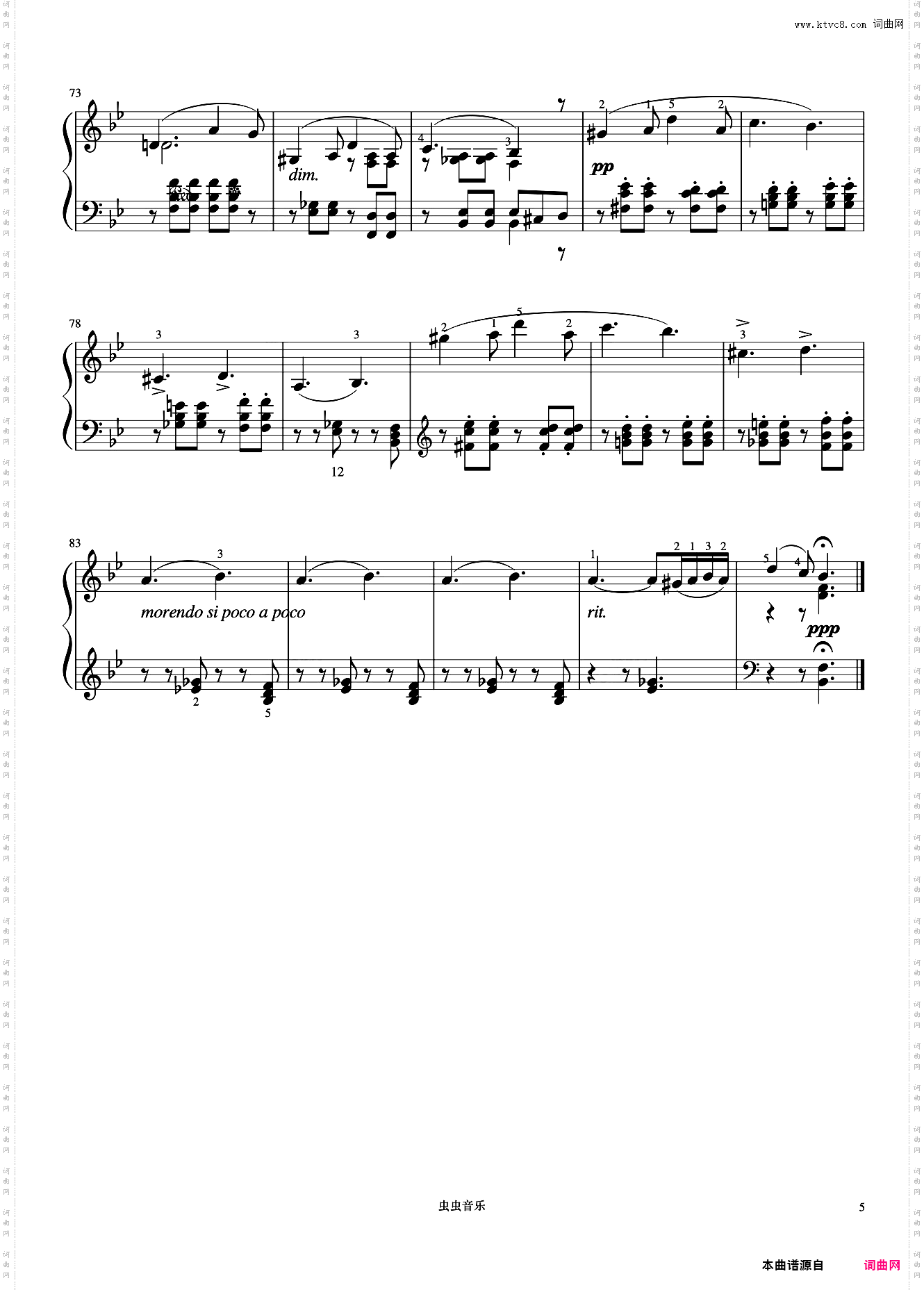 柴科夫斯基 四季—四月《世界钢琴名曲集》