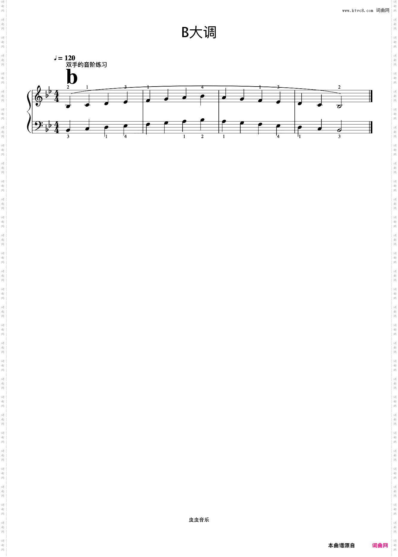 bB大调 双手的音阶练习《手指训练操》