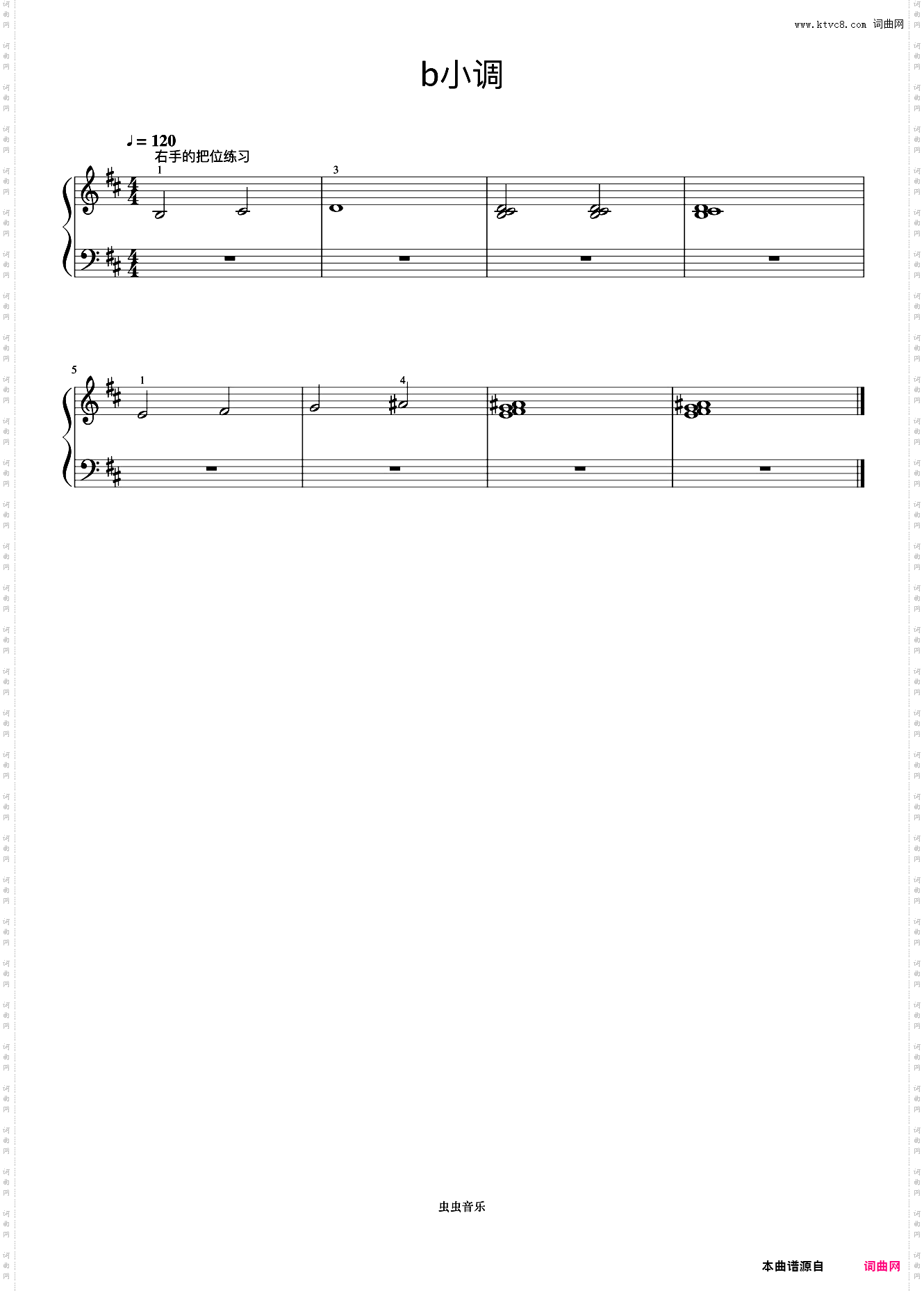 b小调 右手的把位练习《手指训练操》