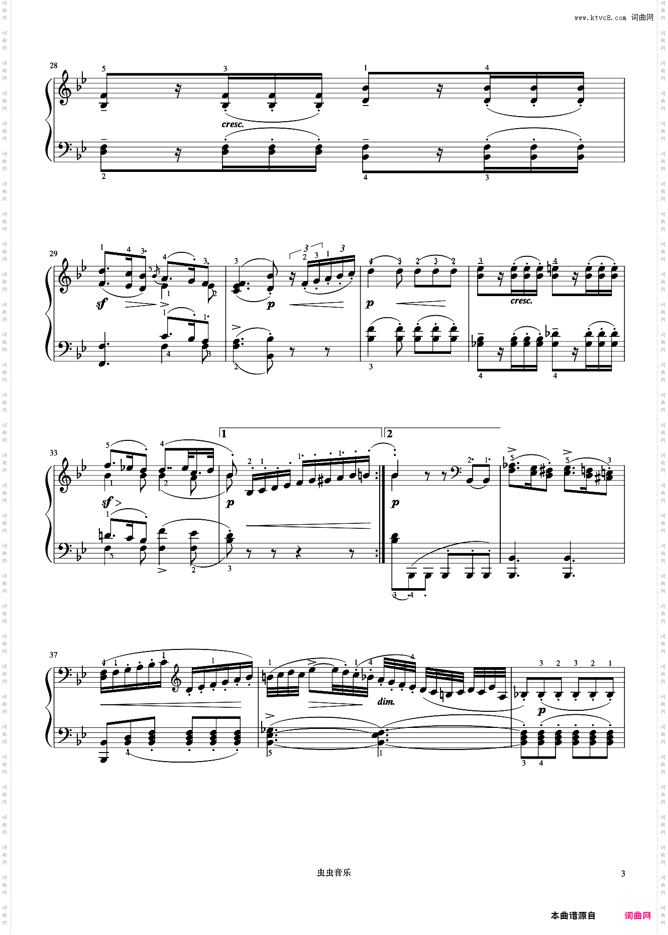 小奏鸣曲 Op·20 No·3 第二乐章《小奏鸣曲集》