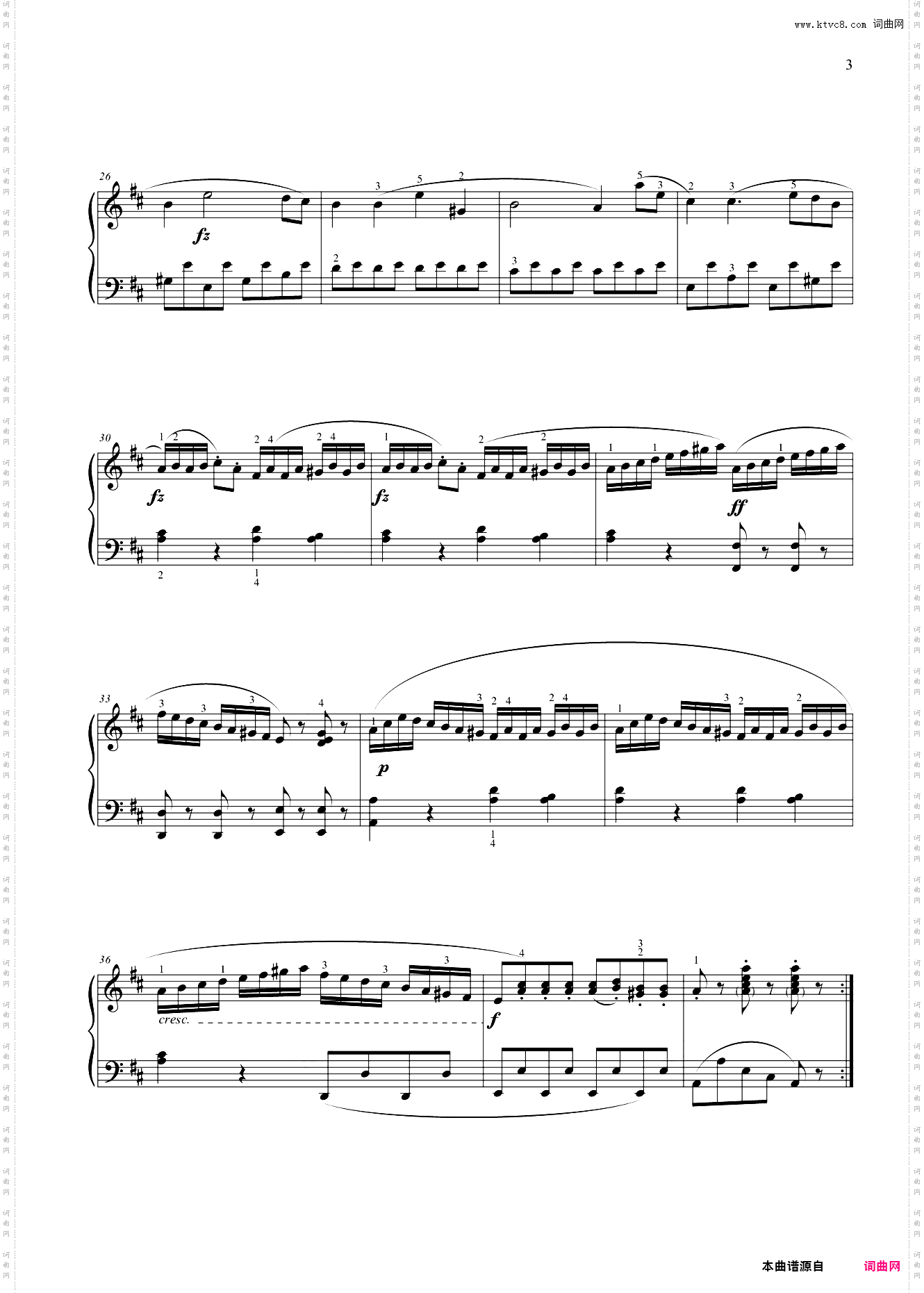 第六级 小奏鸣曲作品36之6第一乐章