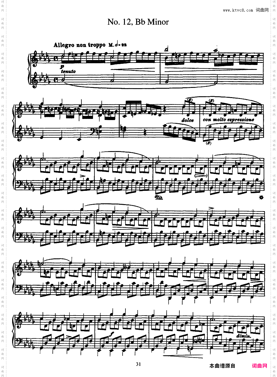12首钢琴练习曲 12 Etudes S·136