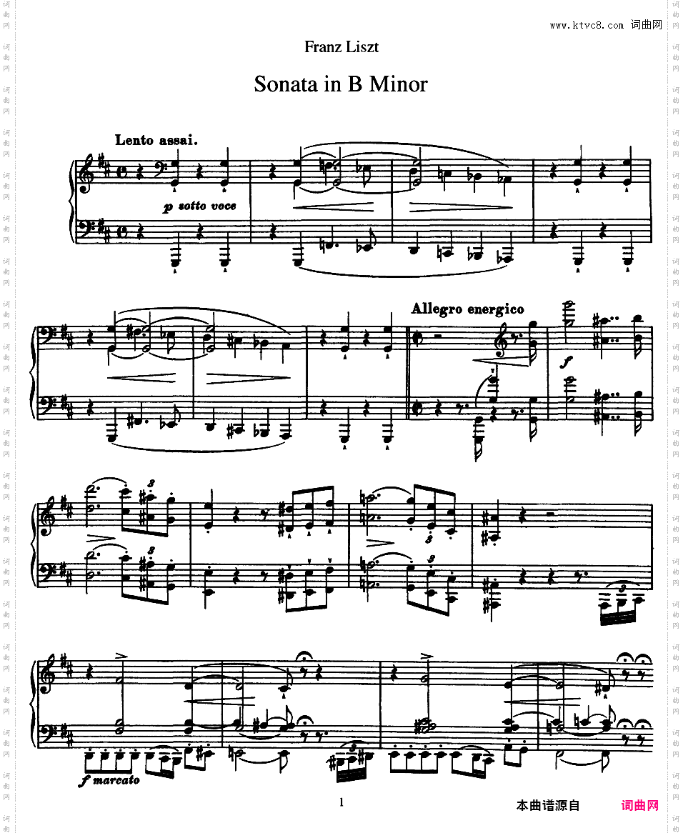 b小调钢琴奏鸣曲 Piano Sonata in b Minor S·178