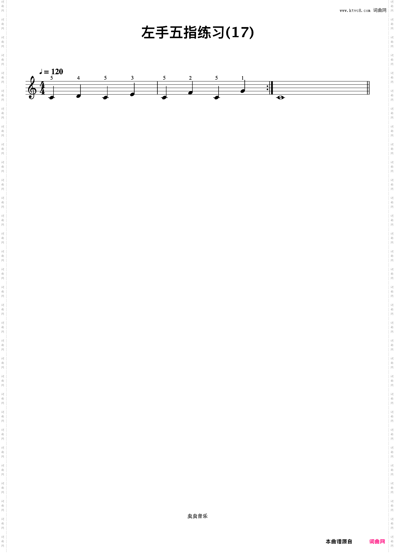 左手五指练习 17