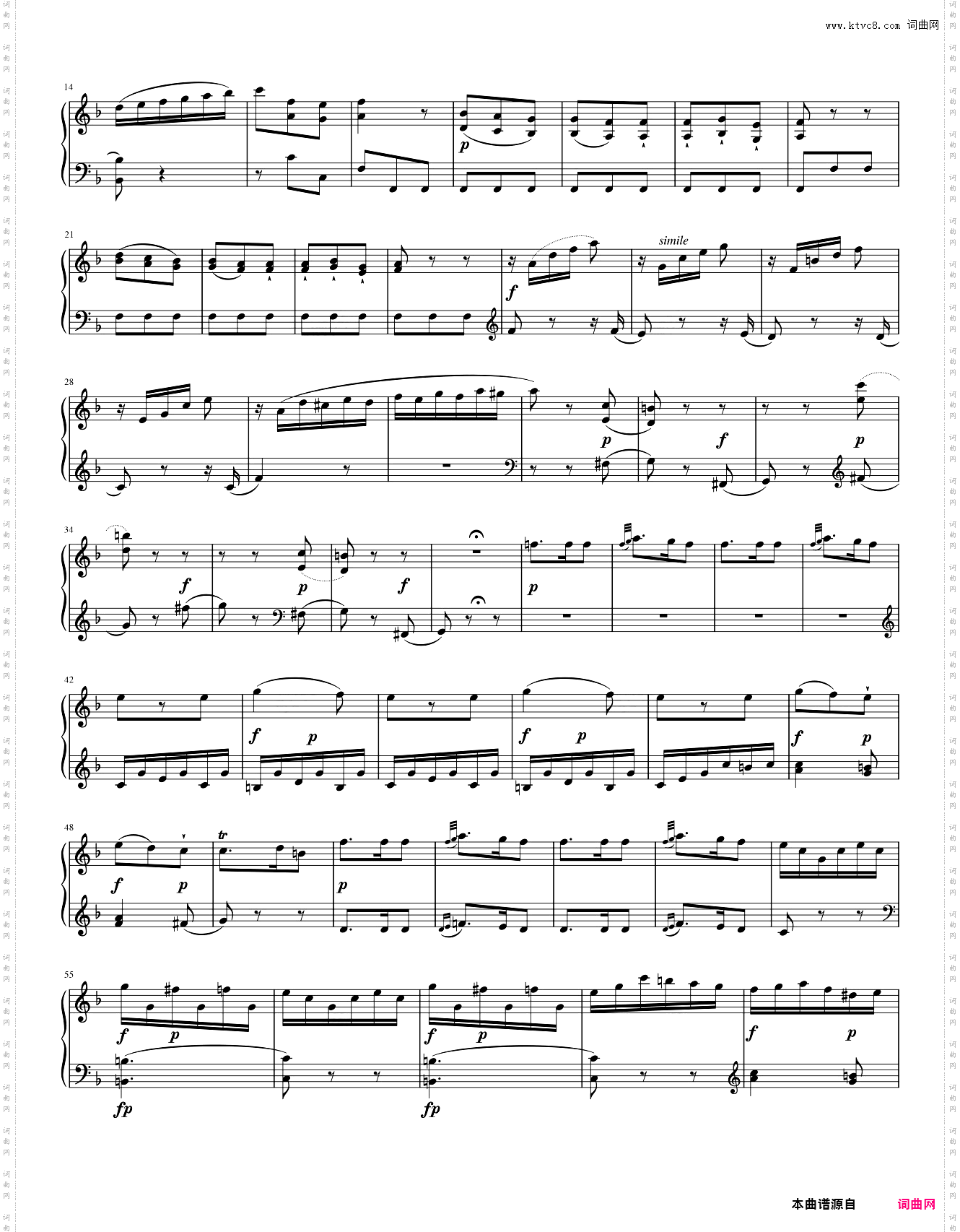 K·280 莫扎特第二奏鸣曲