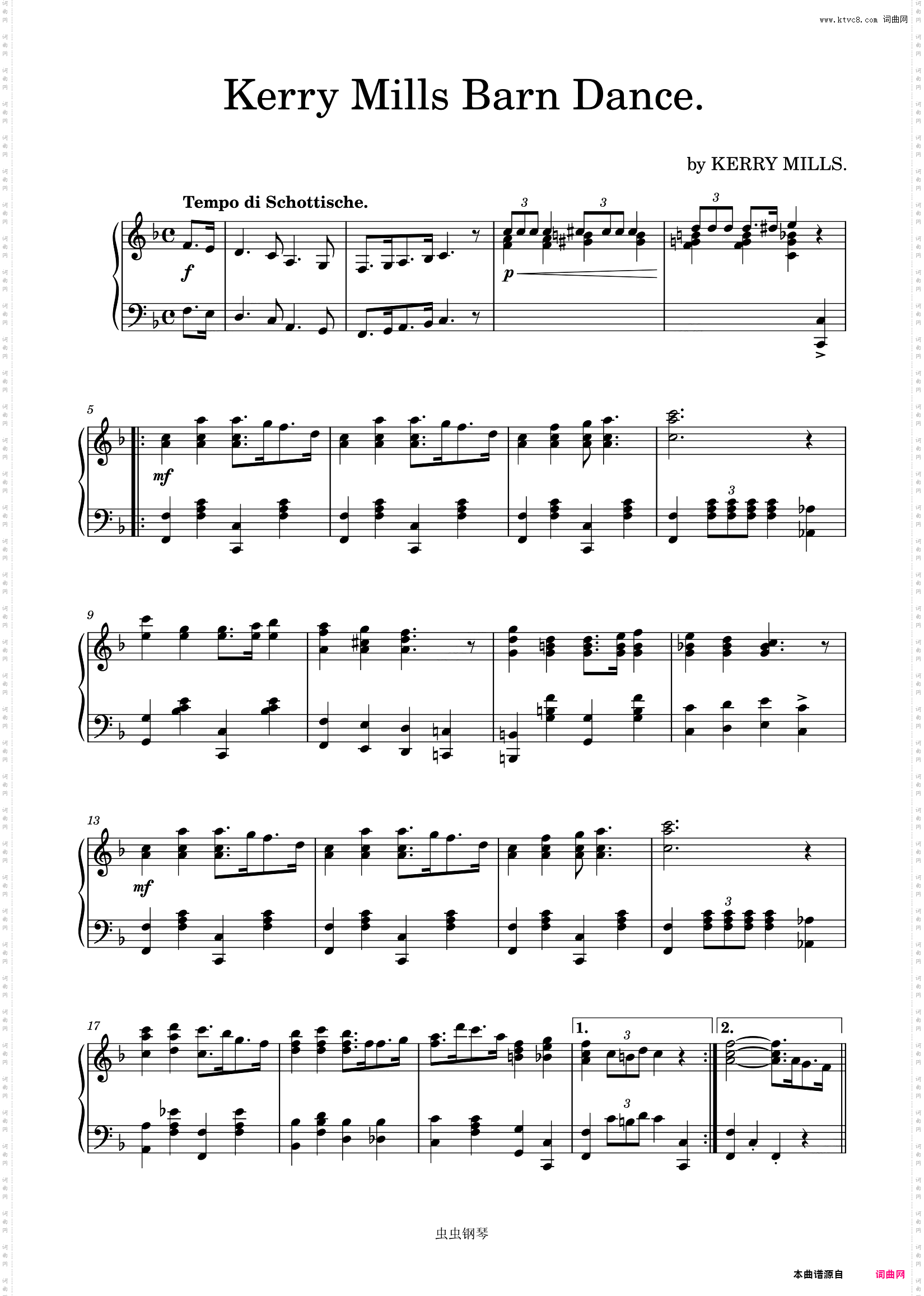 Kerry Mills Barn Dance - Instrumental Version 1908