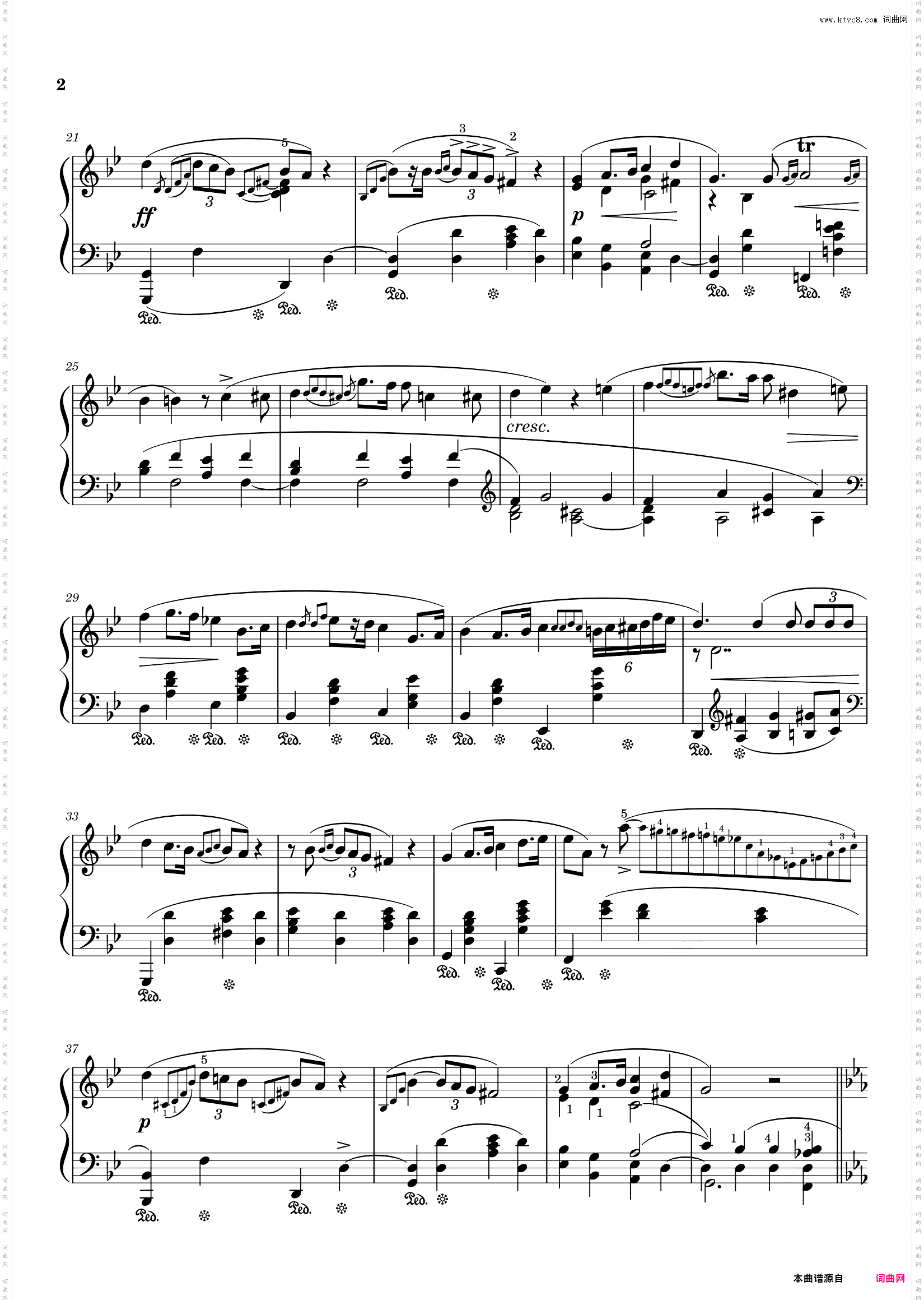 肖邦g小调夜曲-原谱高清附指法-Nocturne Op·37 No·1-FChopin