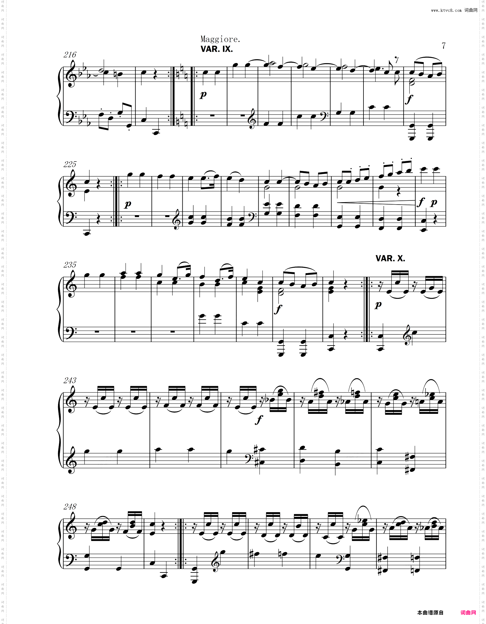 莫扎特 小星星变奏曲K· 265/300e 钢琴独奏