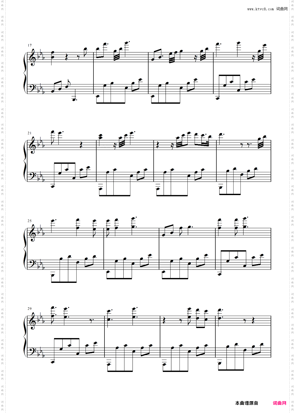 暮光之城插曲 Flightless Bird, American Mouth 原调 简易演奏版