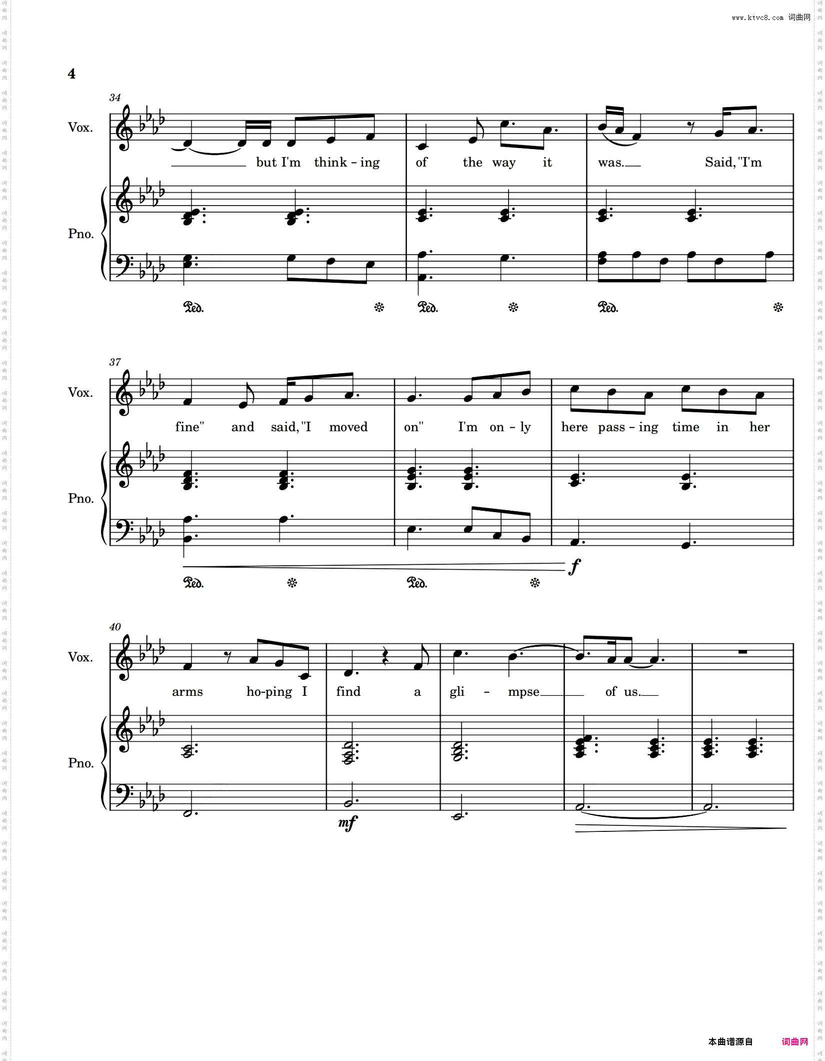 Glimpse of Us 伴奏弹唱版钢琴谱 Joji 带歌词踏板