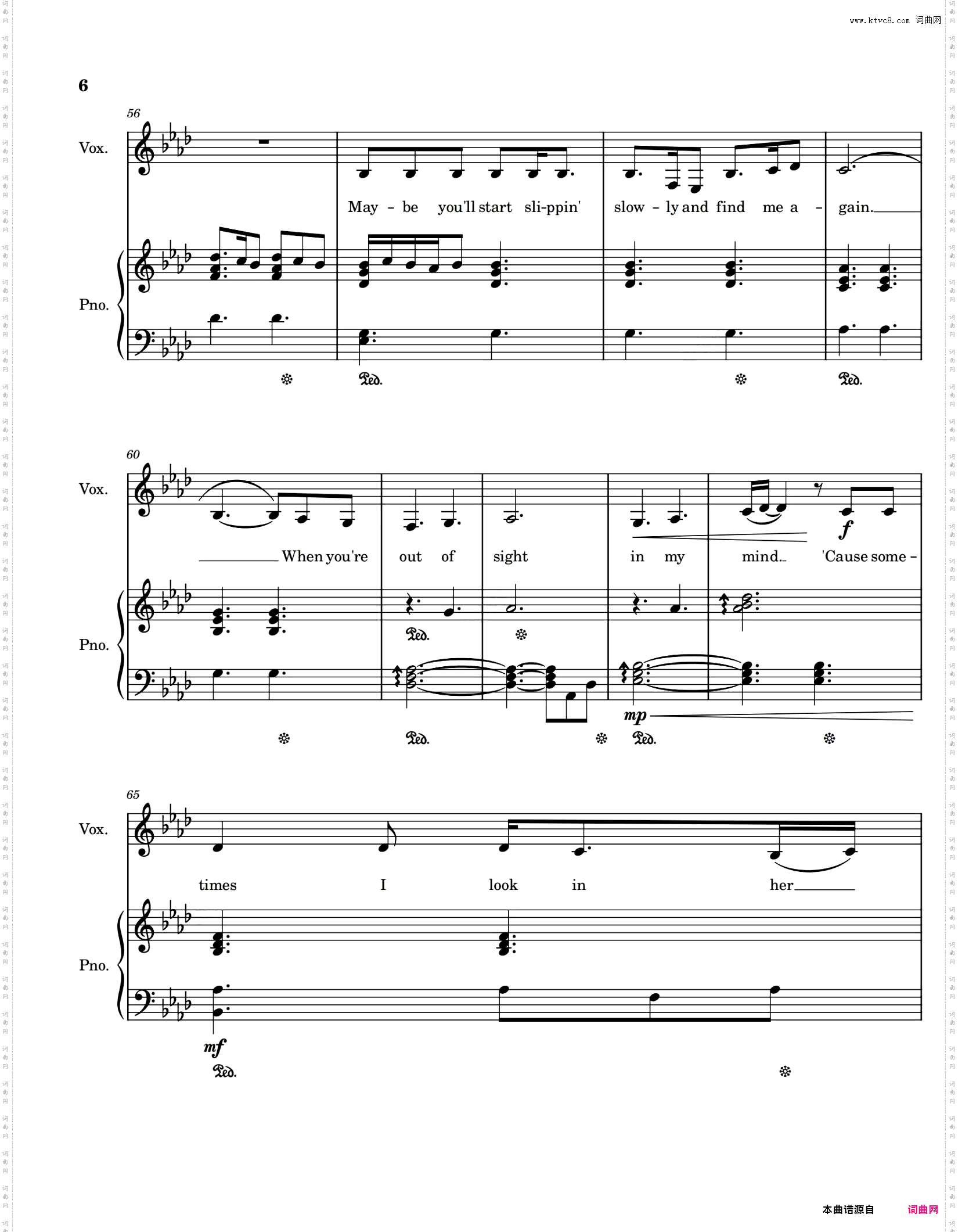 Glimpse of Us 伴奏弹唱版钢琴谱 Joji 带歌词踏板