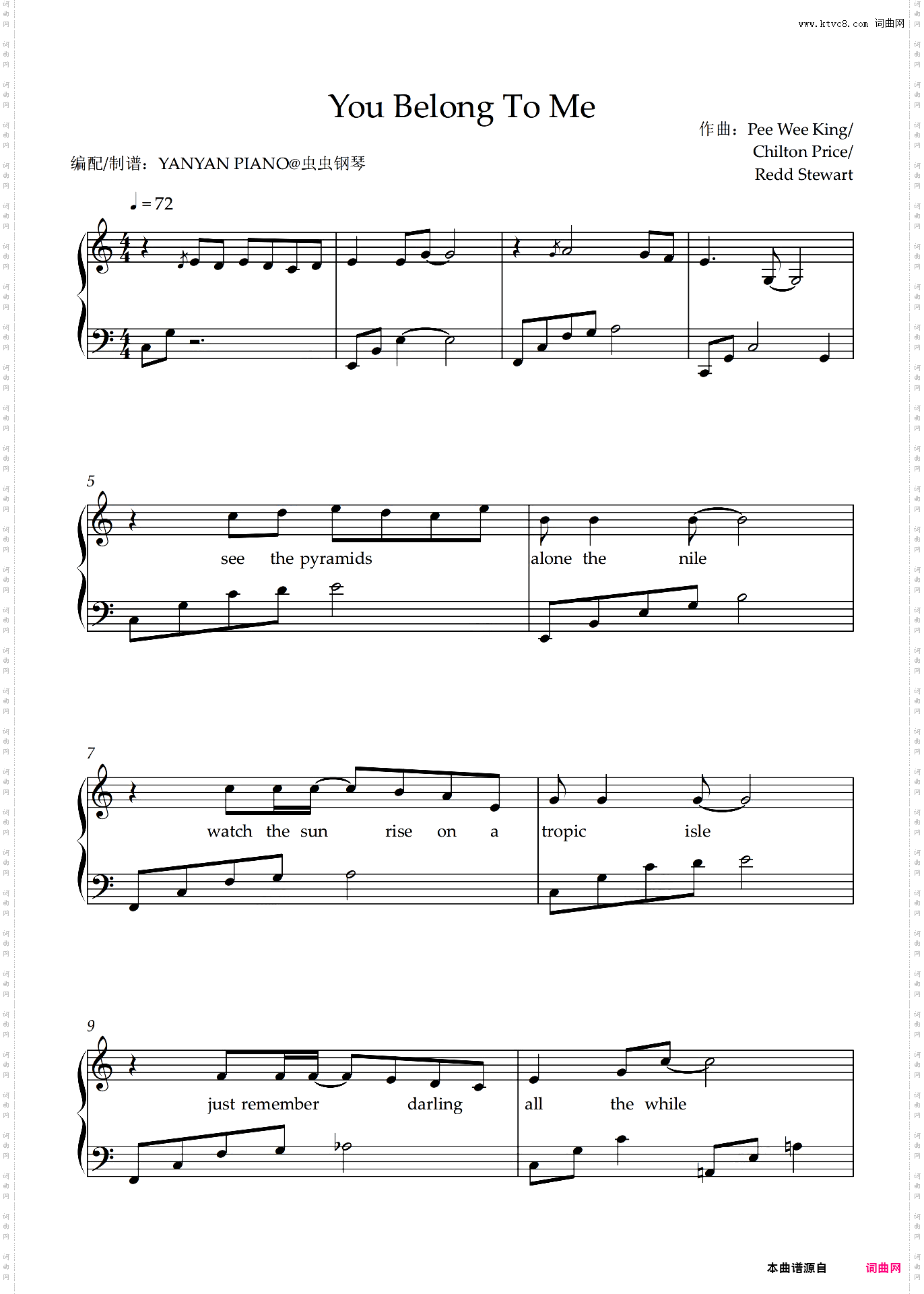 好听易弹【You Belong To Me】Carla Bruni