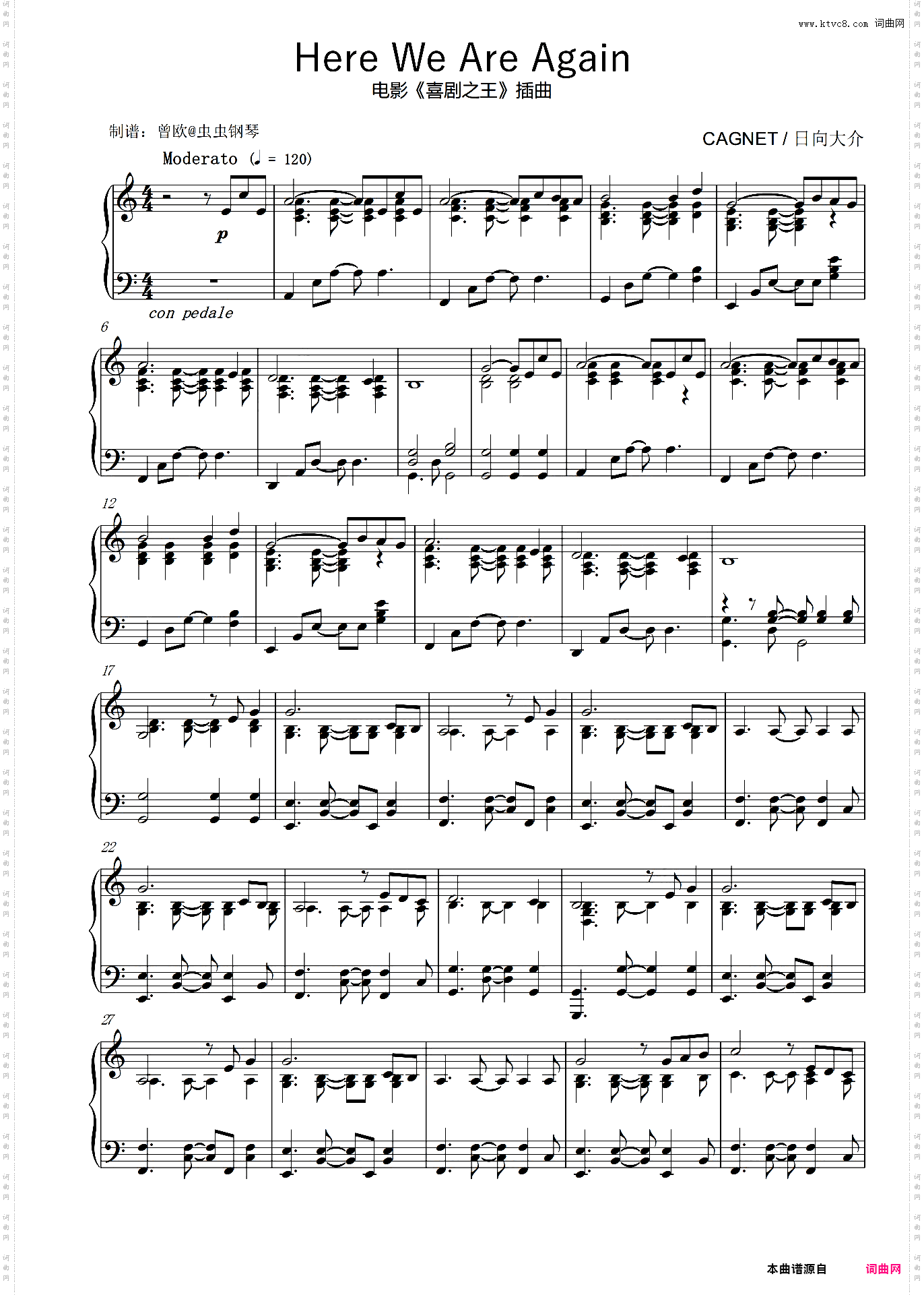 Here We Are Again 电影《喜剧之王》插曲 - CAGNET/日向大介