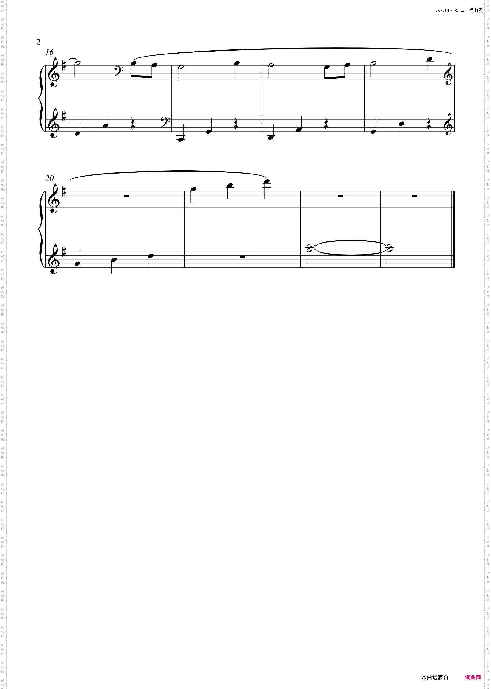 初级钢琴曲 秋千