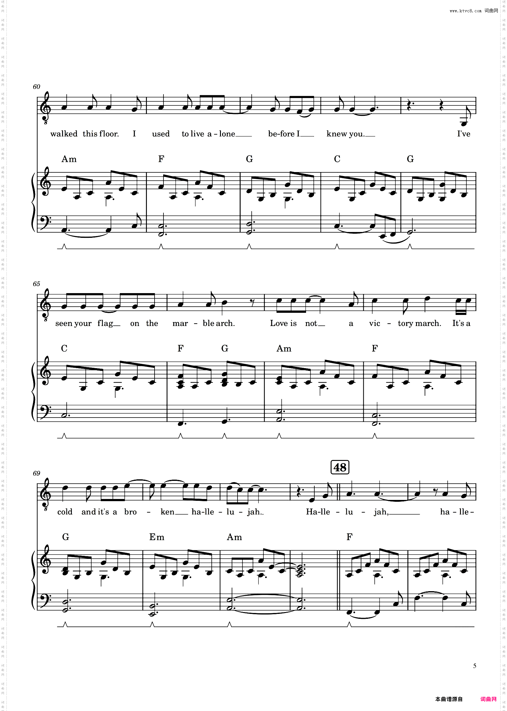 Hallelujah - Leonard Cohen 莱昂纳德·科恩