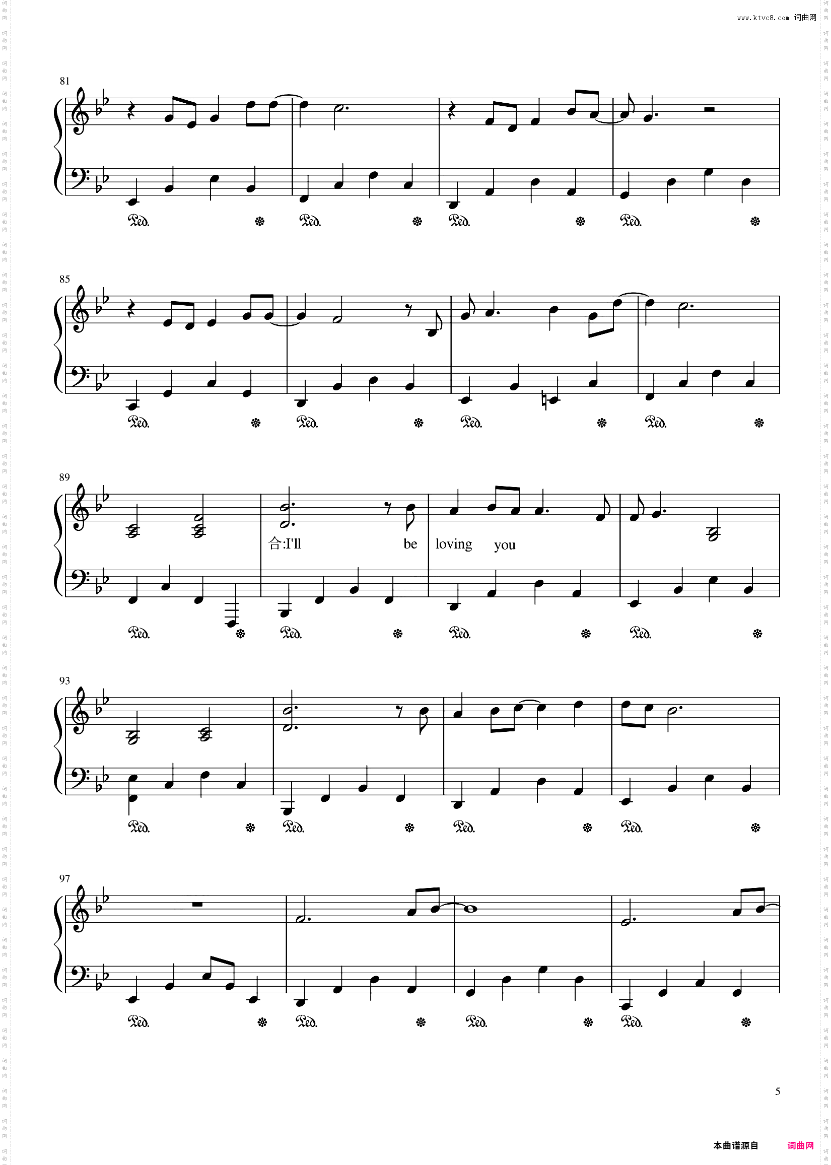 《情未了》，周慧敏 &黄凯芹合唱，独奏版钢琴谱，粤语歌曲