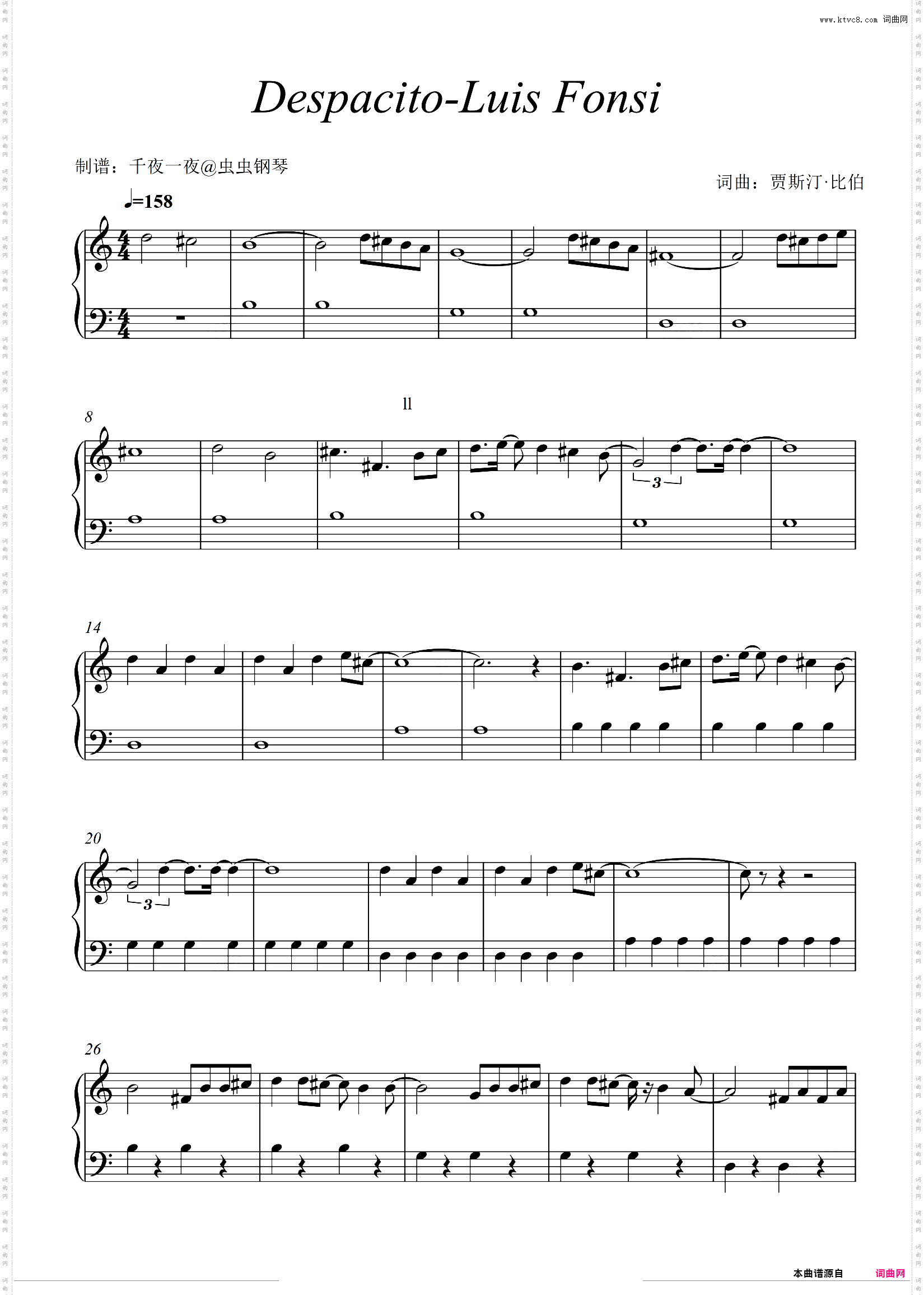 Despacito - Luis Fonsi Piano cover钢琴演奏