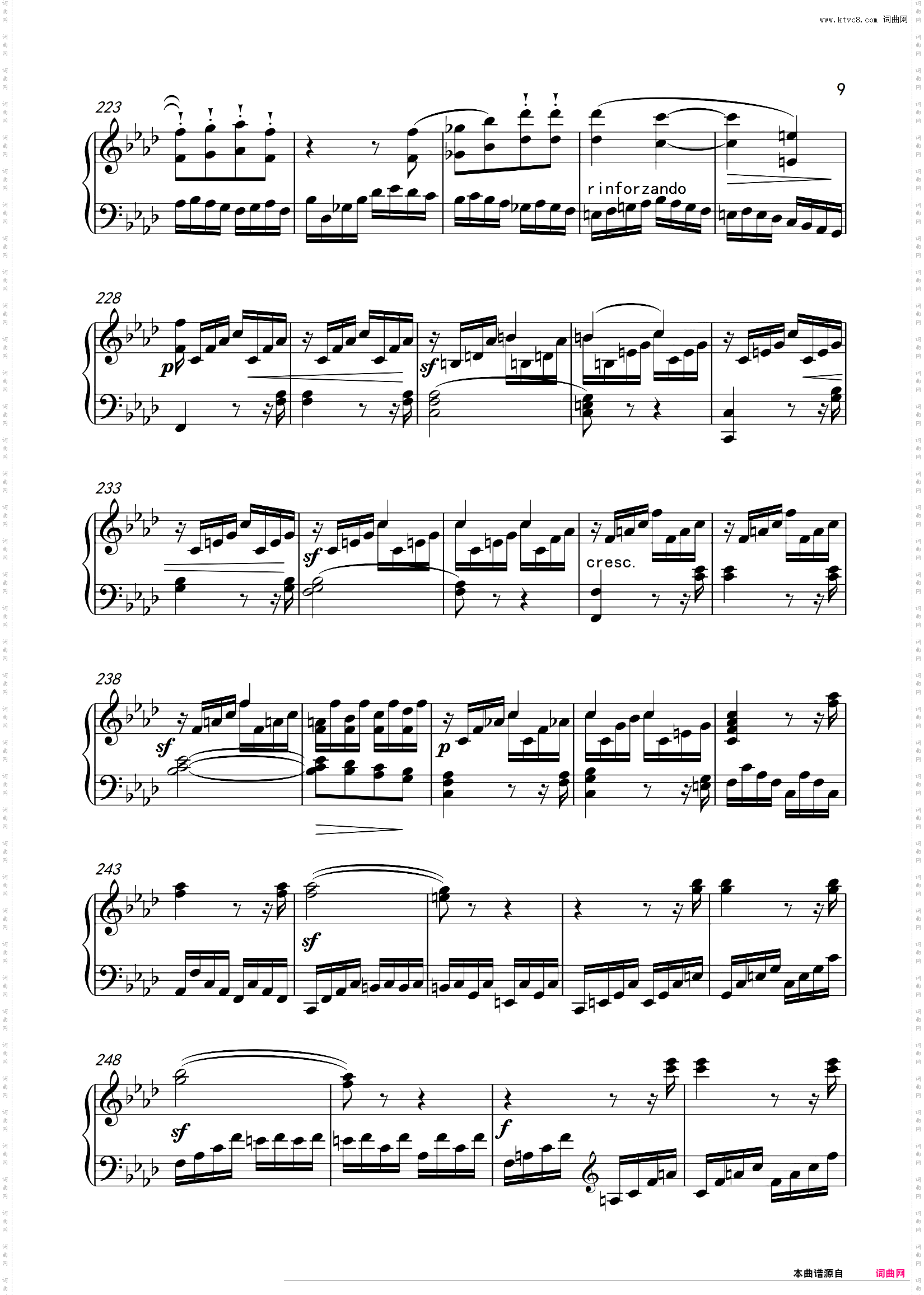 贝多芬 F小调奏鸣曲，作品57热情：第三乐章