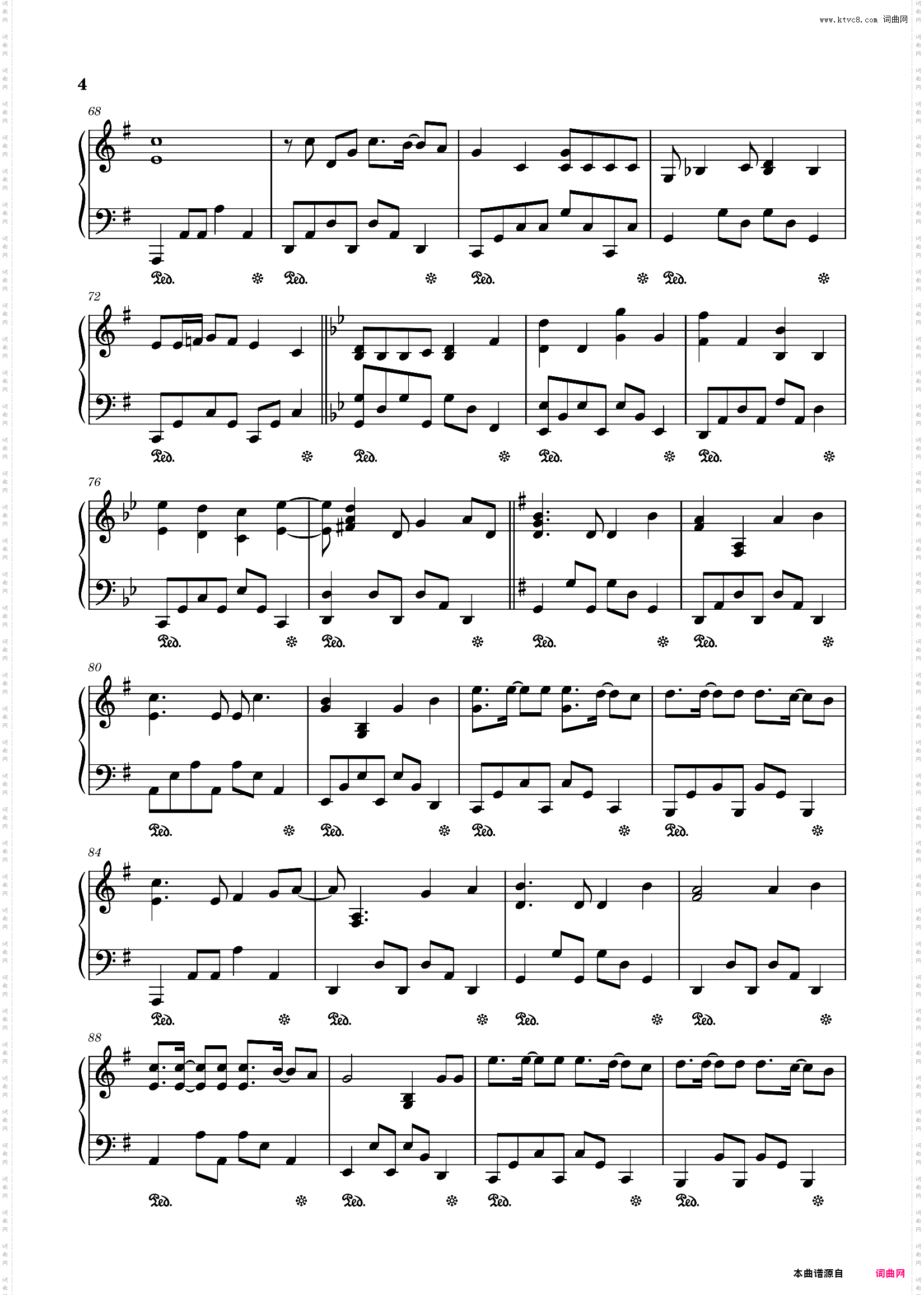发现_原调降B调独奏谱，粤语歌曲