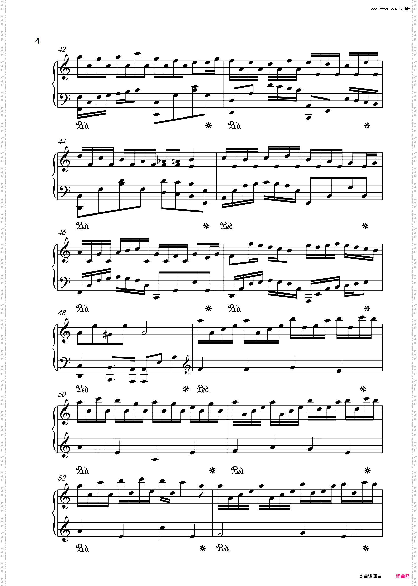 花之舞flower dance_C调指法