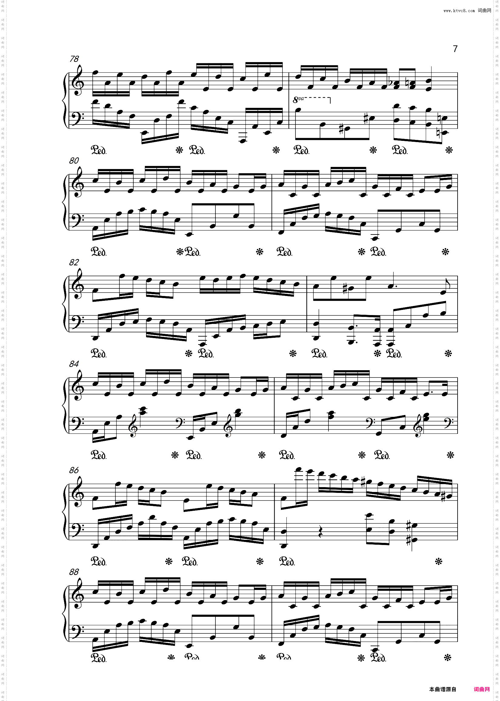 花之舞flower dance_C调指法