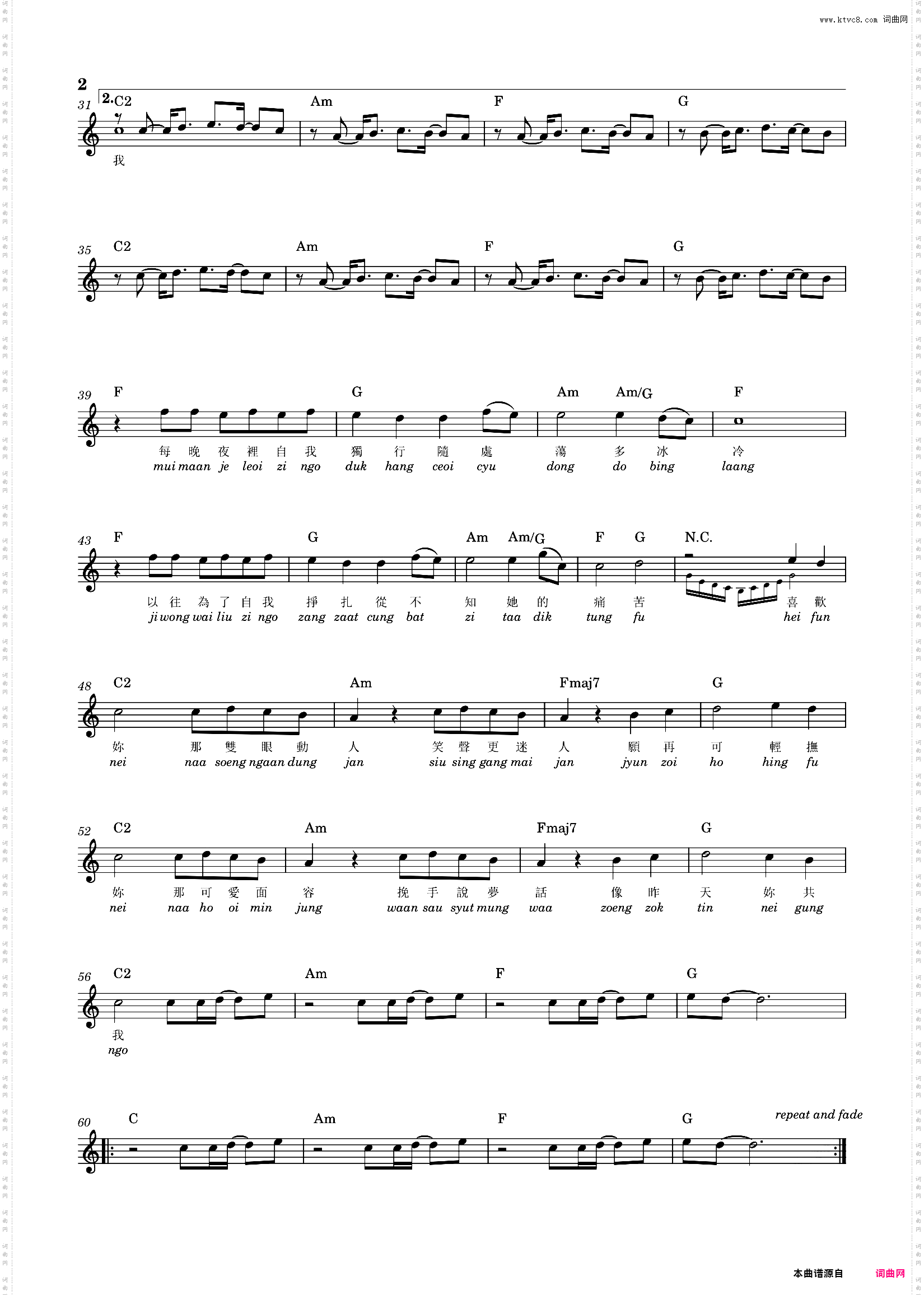 Beyond-C调 《喜欢妳》