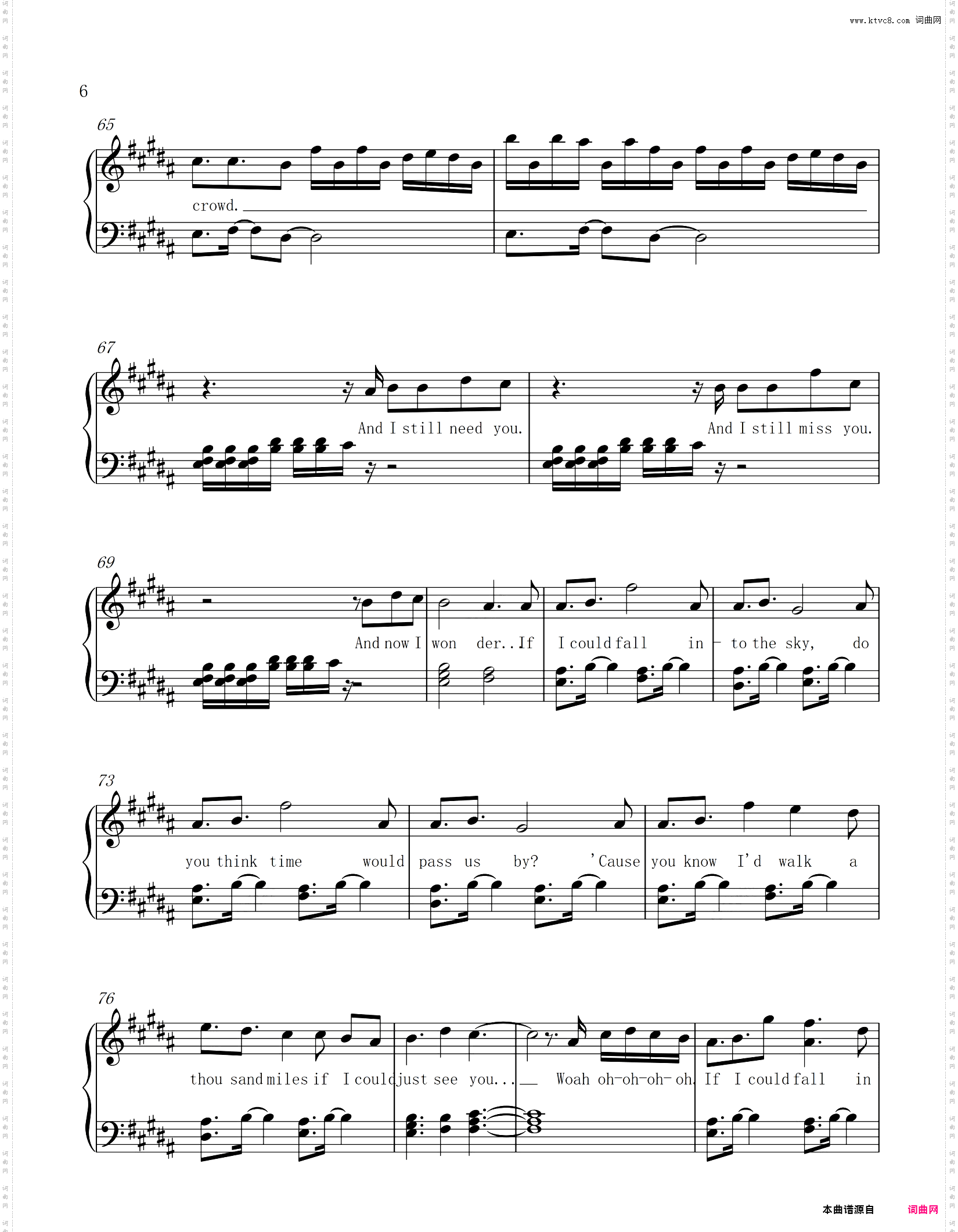 曾火爆全网的《A Thousand Miles》【原调附歌词】