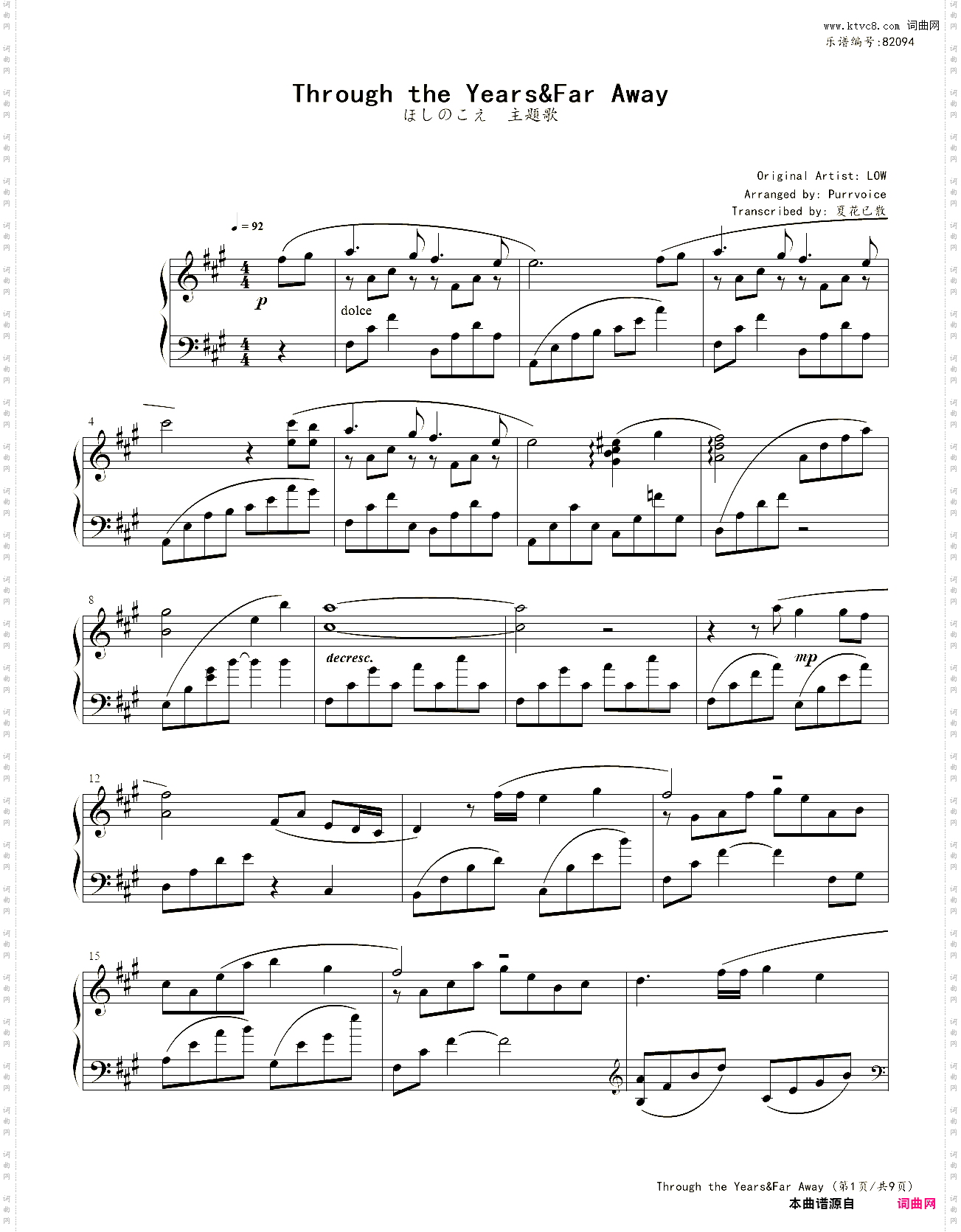 TROUGH THE YEARS AND FAR AWAY