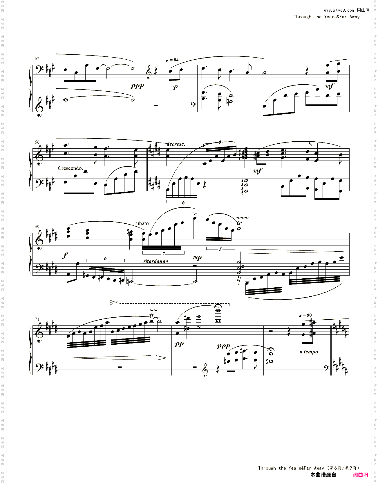 TROUGH THE YEARS AND FAR AWAY