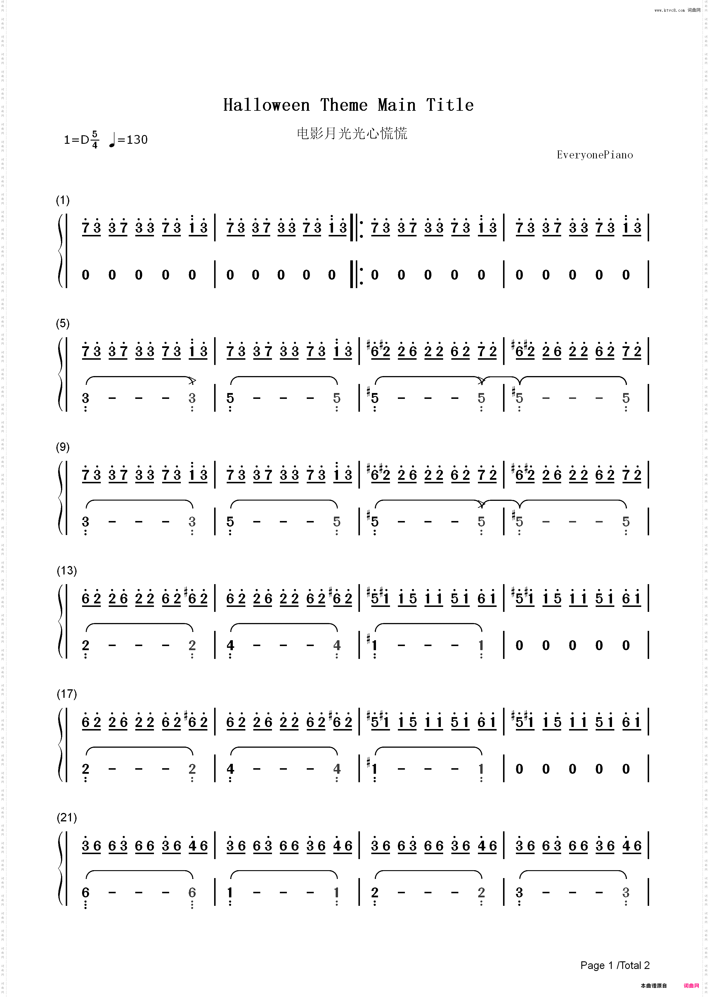 Halloween Theme Main Title_月光光心慌慌音乐原声