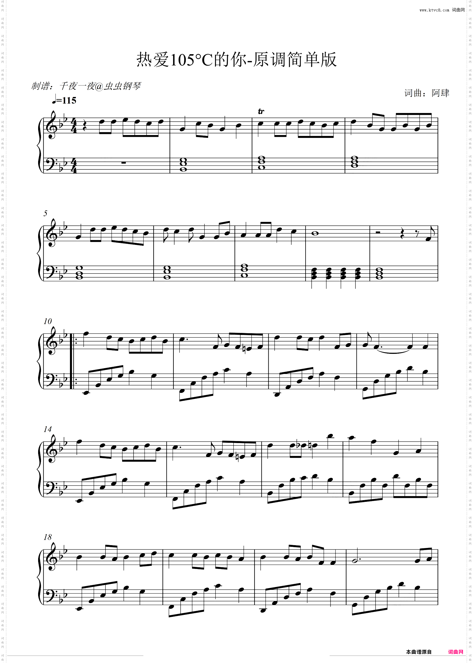 热爱105°C的你_钢琴演奏 人类高质量歌曲演奏