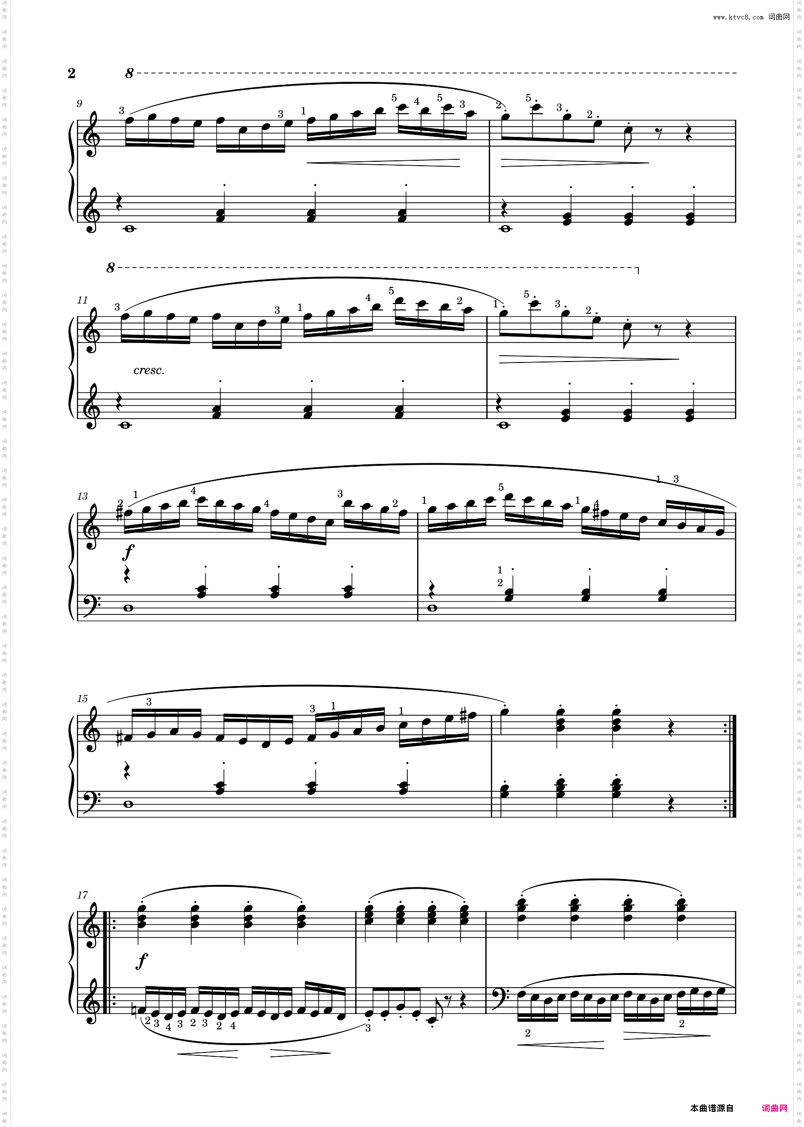 车尔尼Op·748_No·8带指法