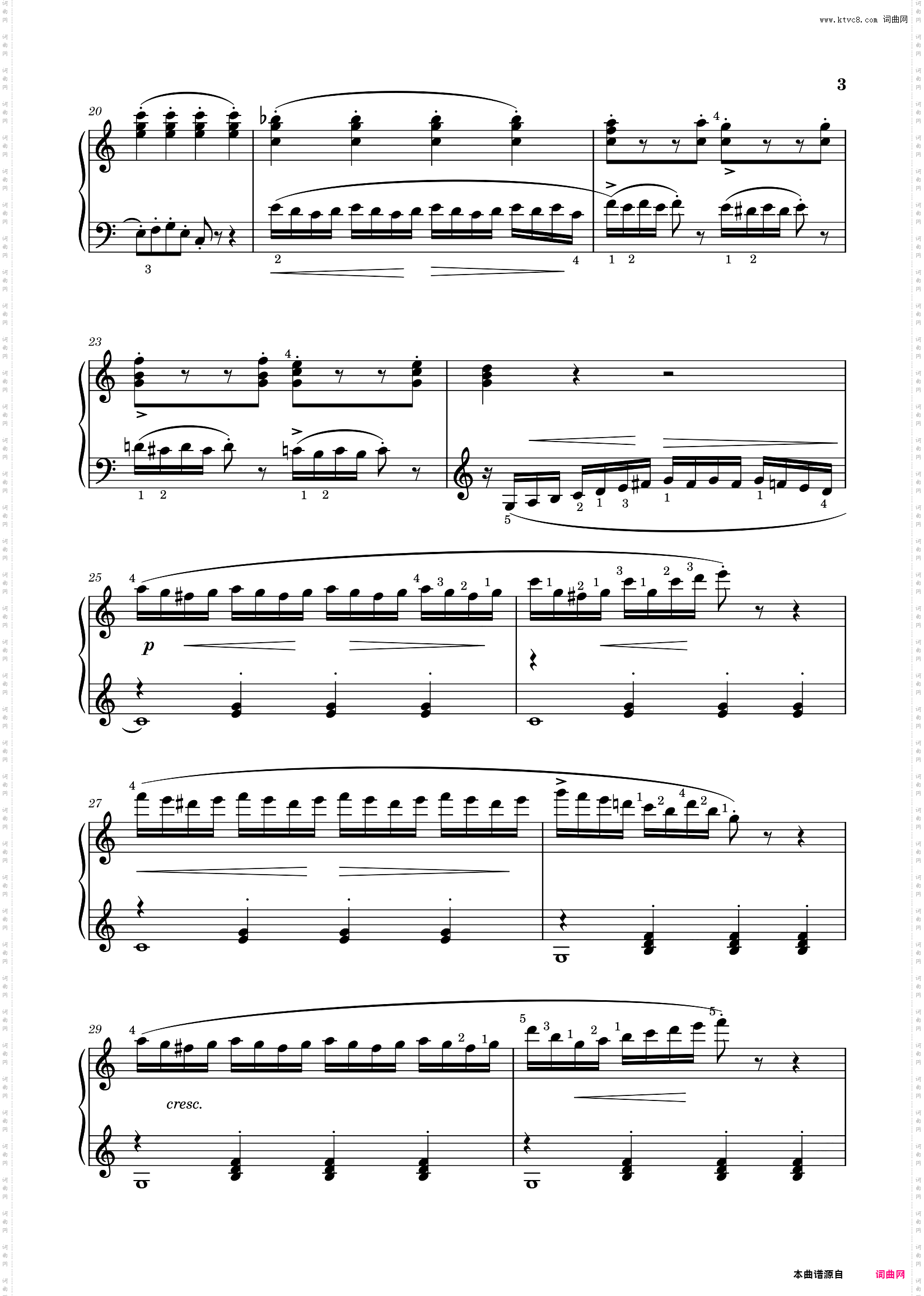 车尔尼Op·748_No·8带指法