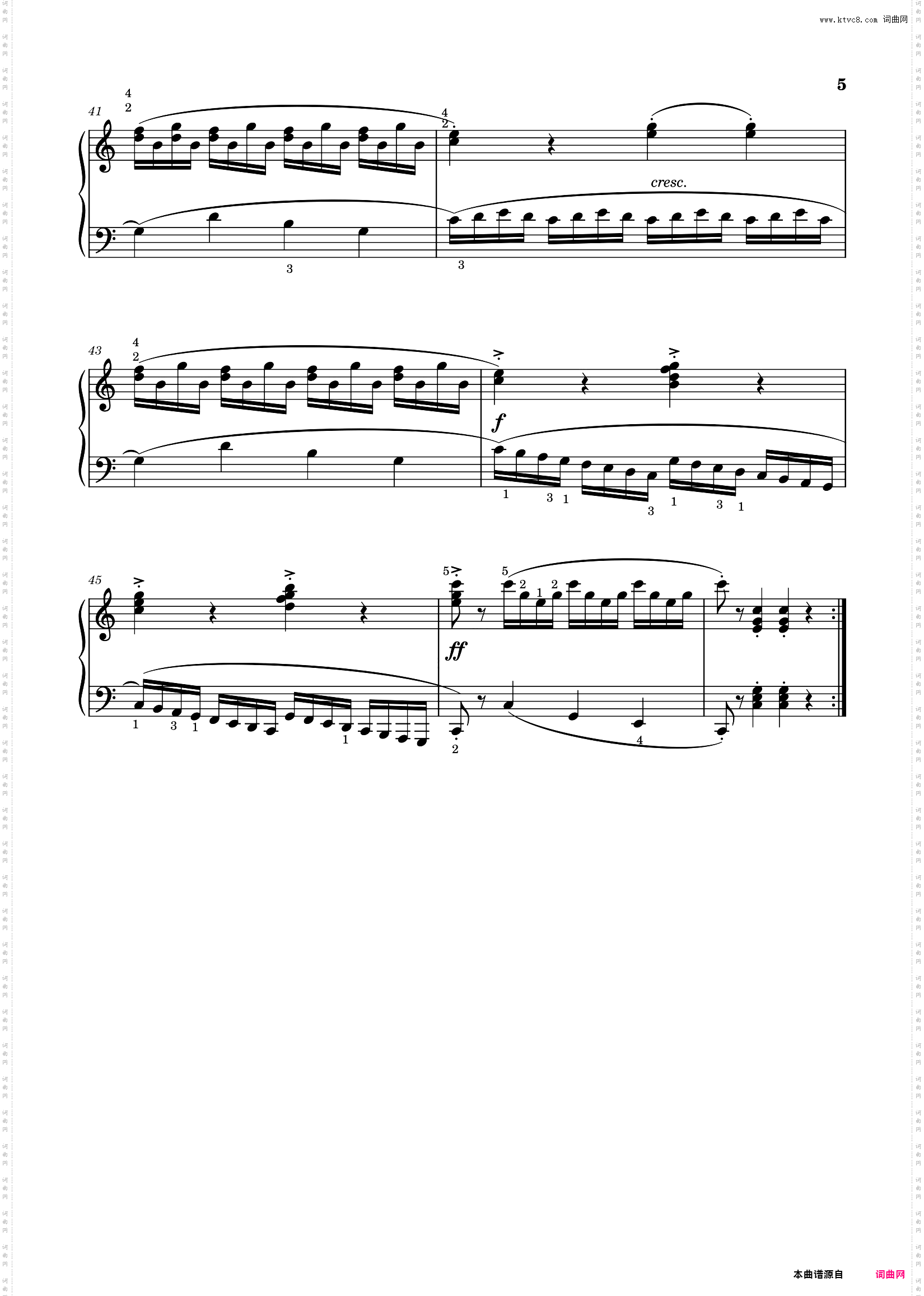 车尔尼Op·748_No·8带指法