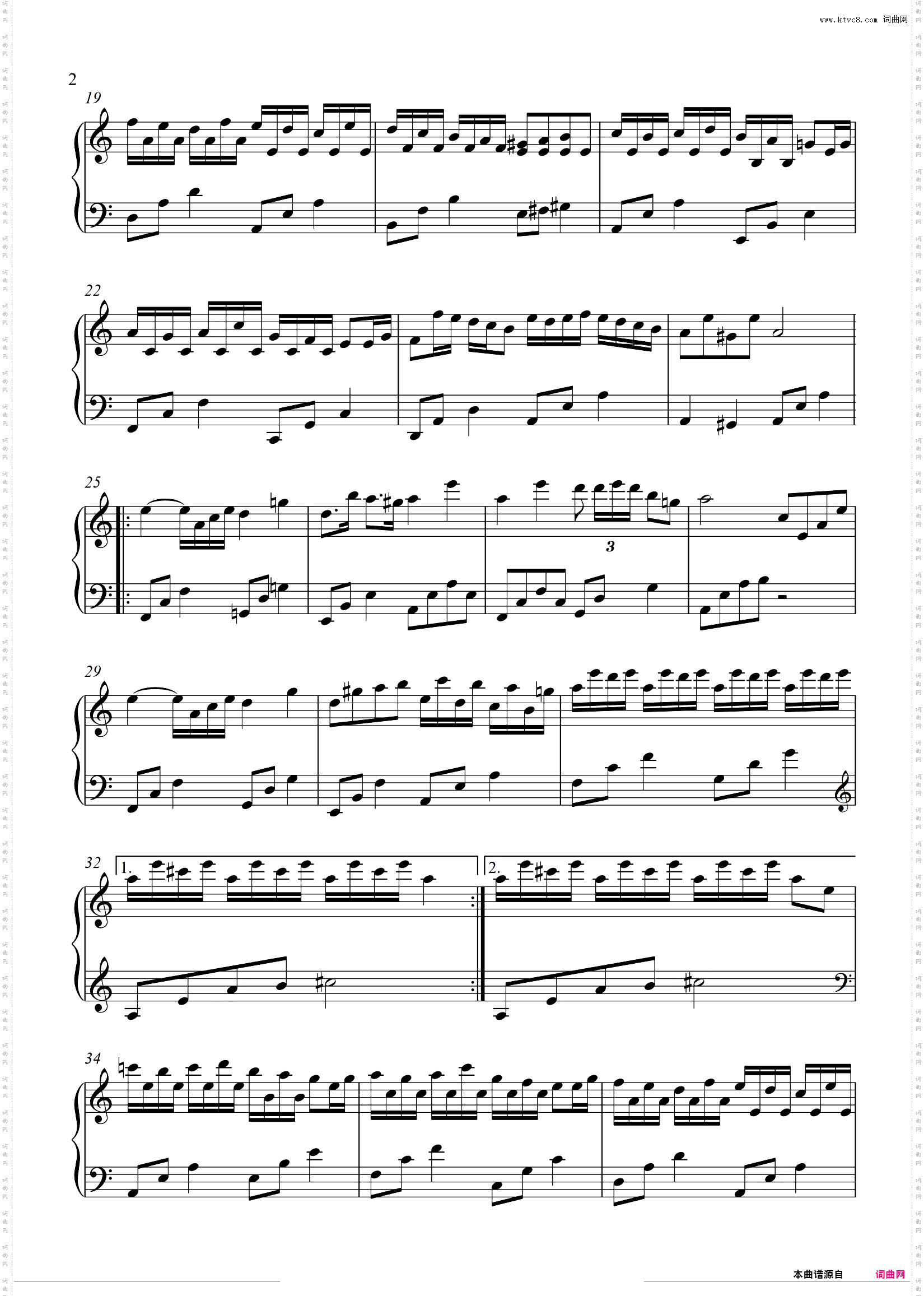 Flower Dance - 花之舞_钢琴双手简化简单版