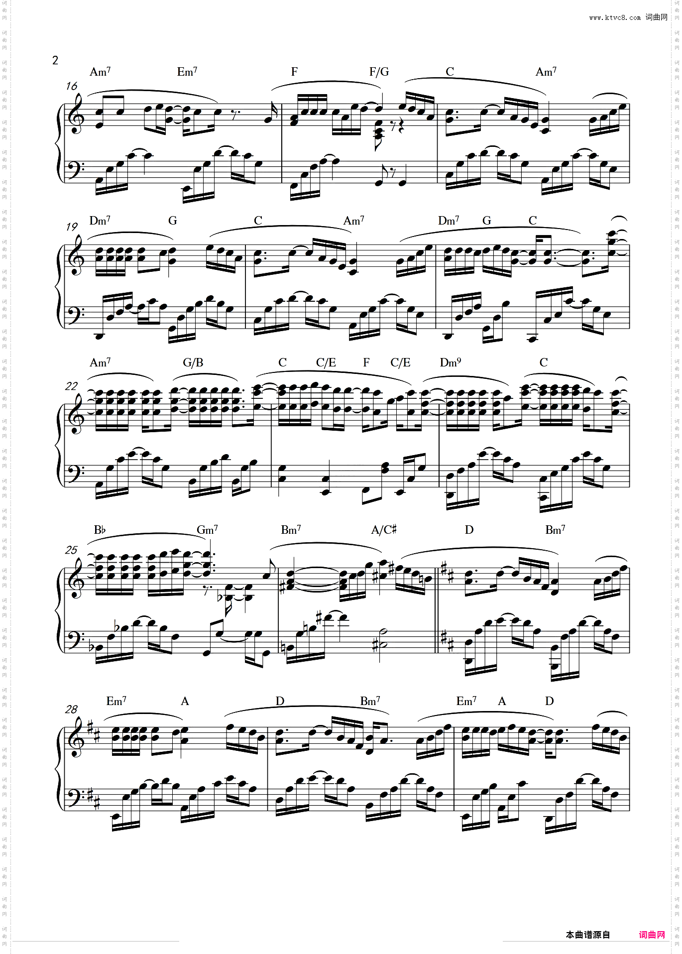 王力宏-《大城小爱》精编钢琴独奏