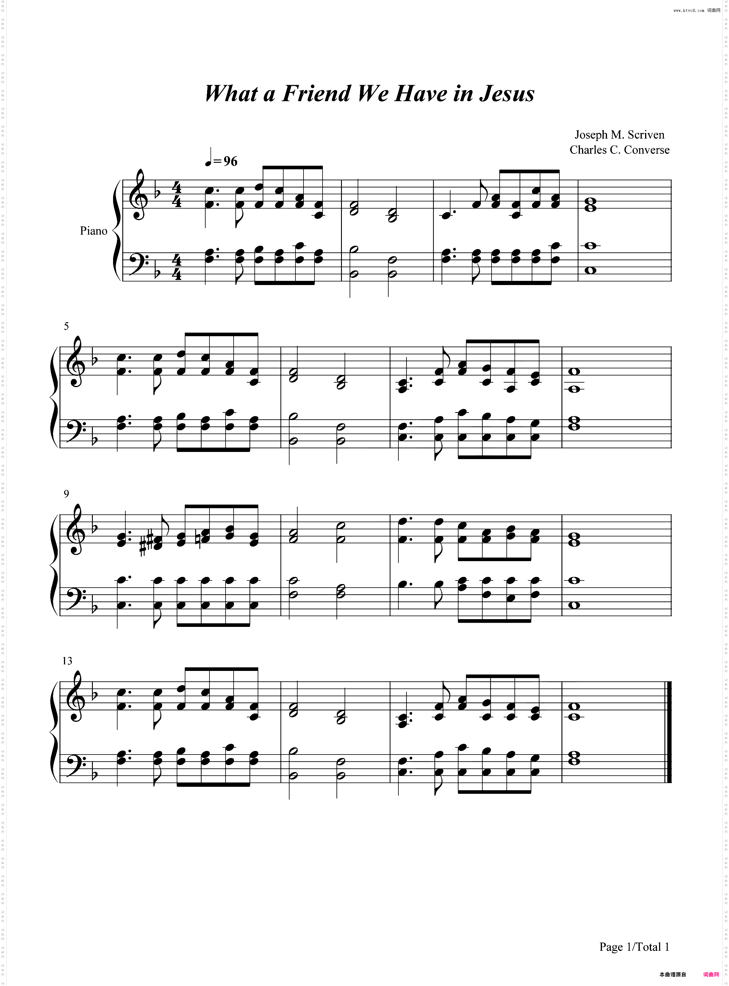 What a Friend We Have in Jesus-简单版-恩友歌