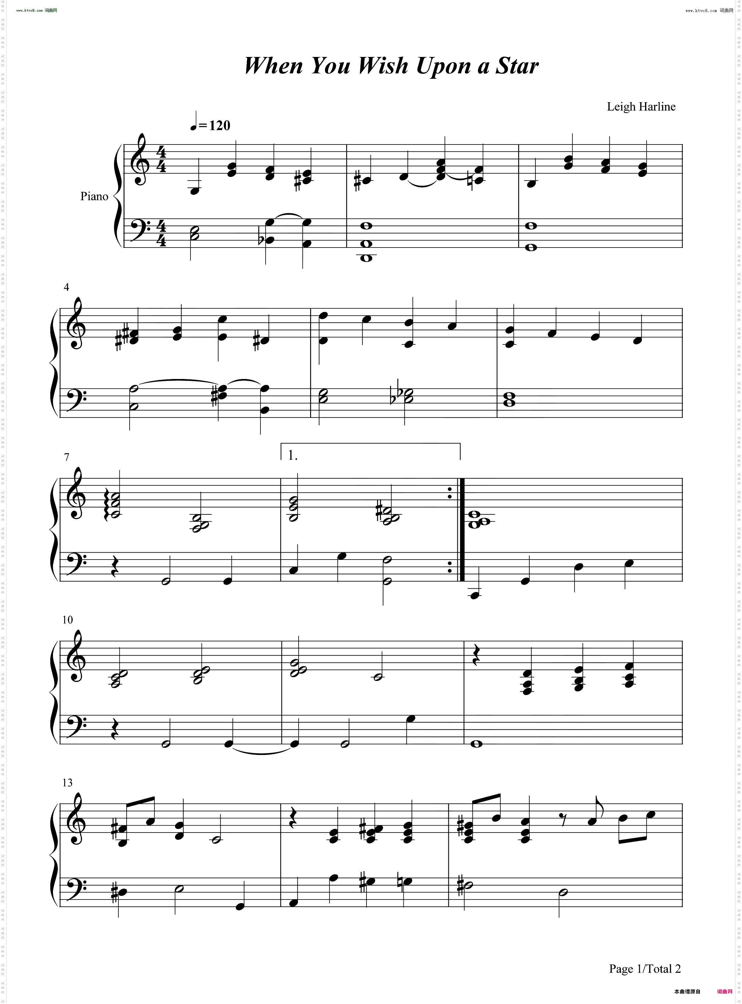 When You Wish Upon A Star_简单版